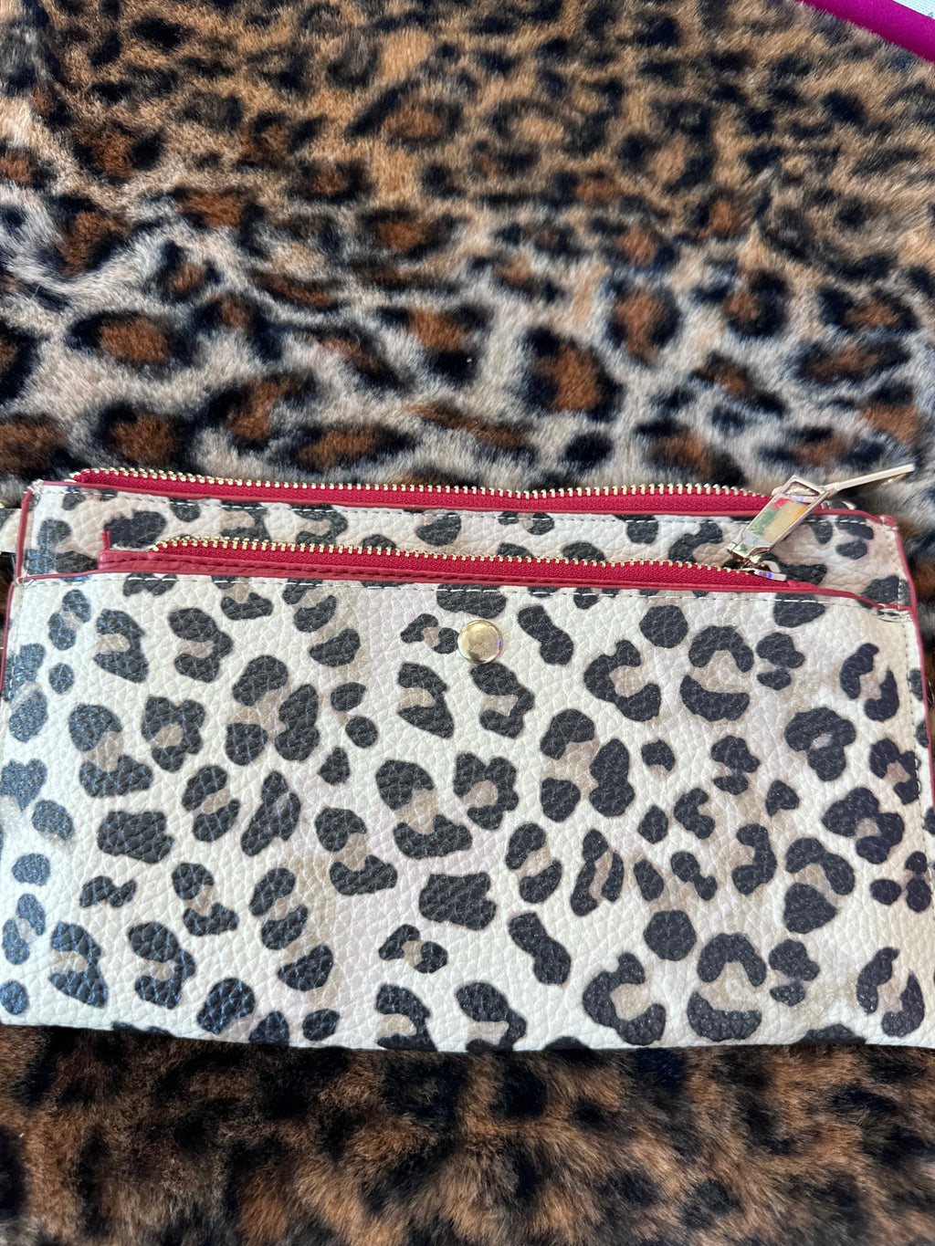 Leopard print clutch