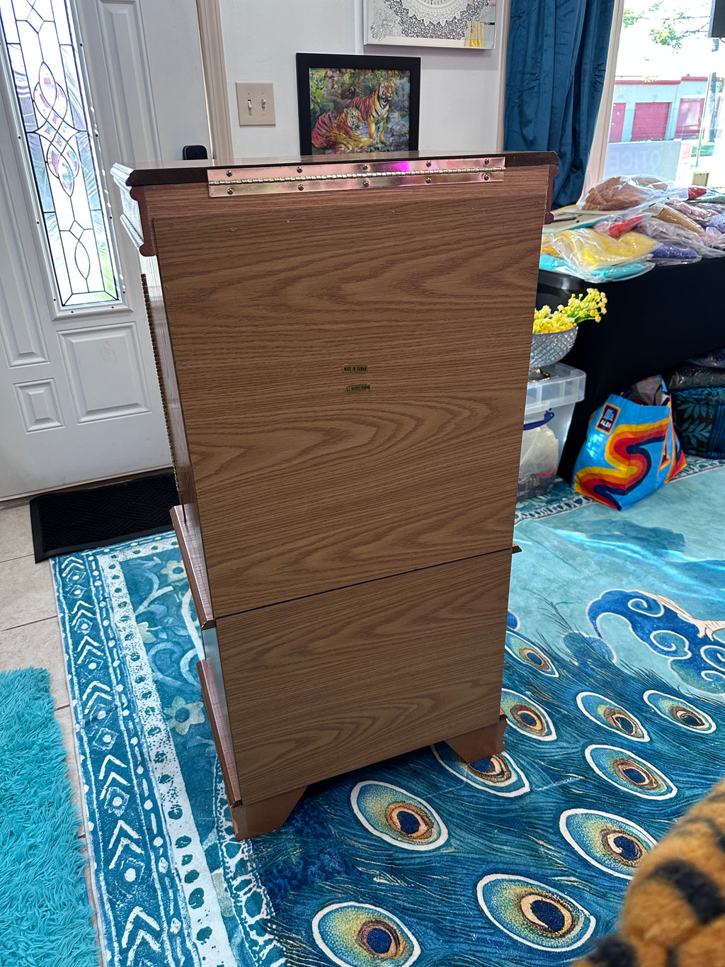 Standing wooden jewelry armoire cabinet (in store pickup only)