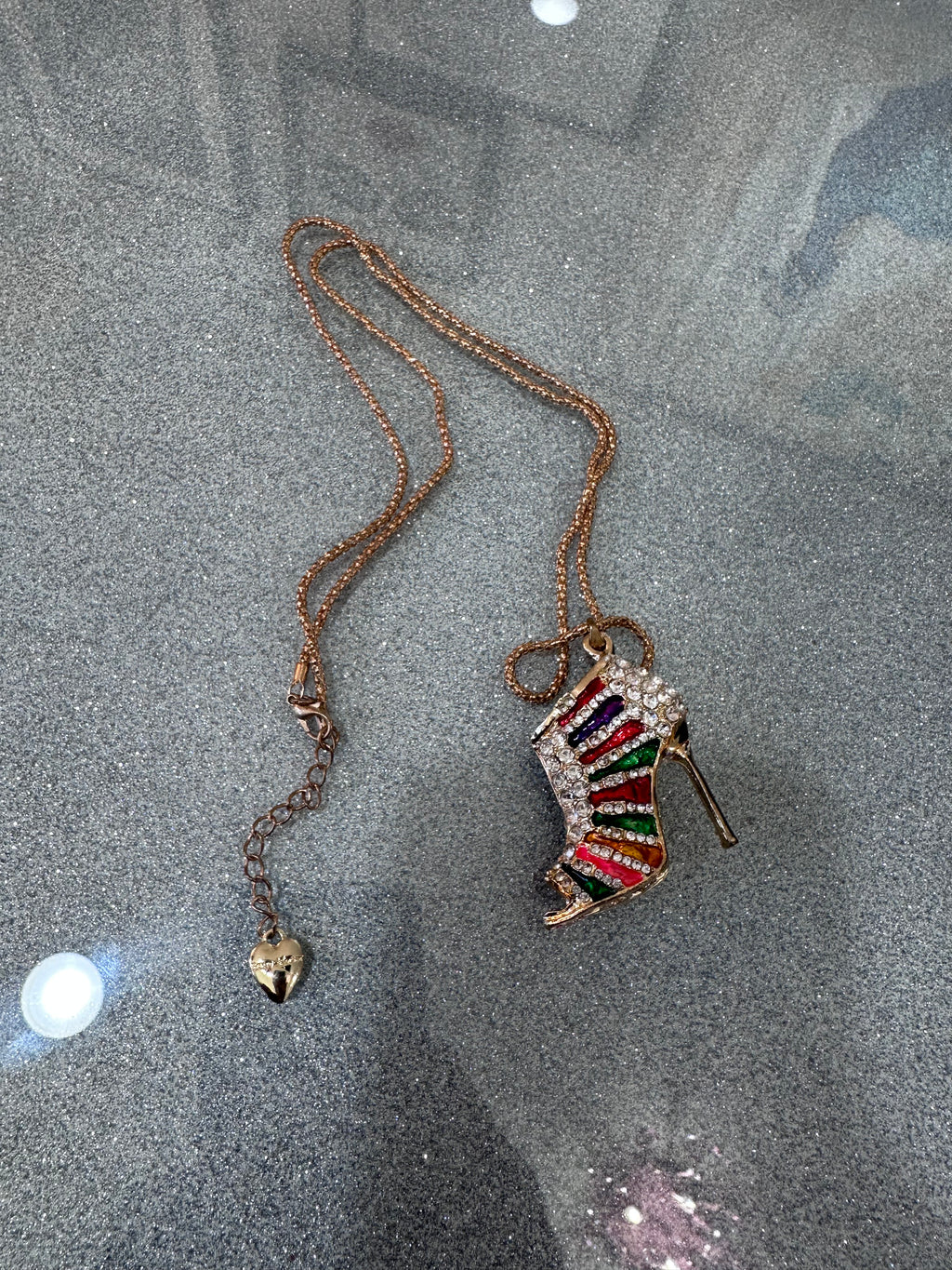 Betsy Johnson boot necklace