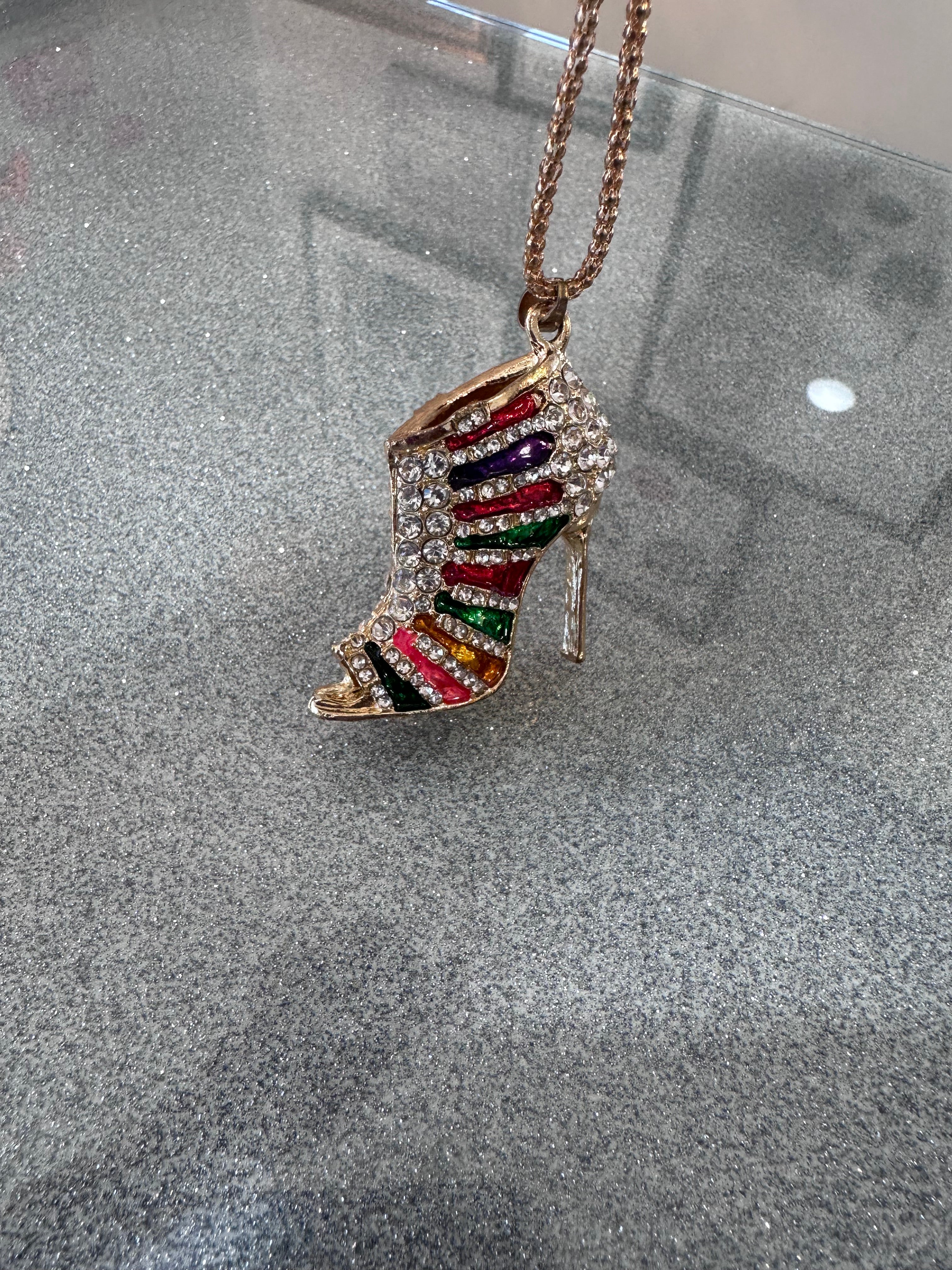 Betsy Johnson boot necklace