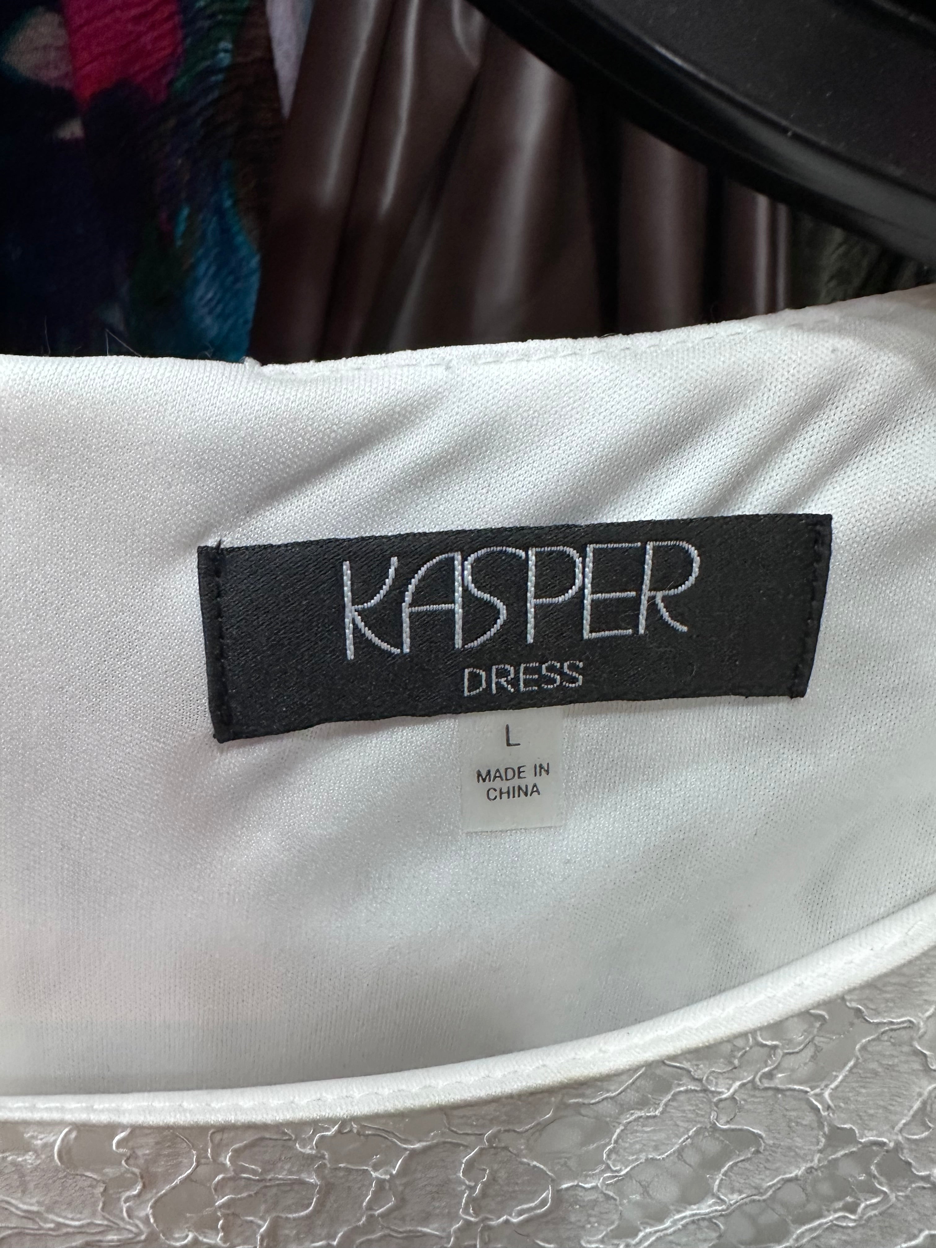 $25 white laced Kasper dress