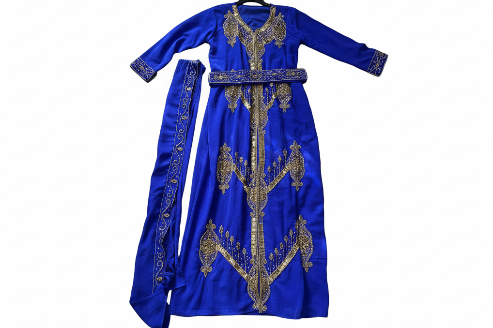 Beautiful dress from Dubai size 16/18 Royal blue and gold