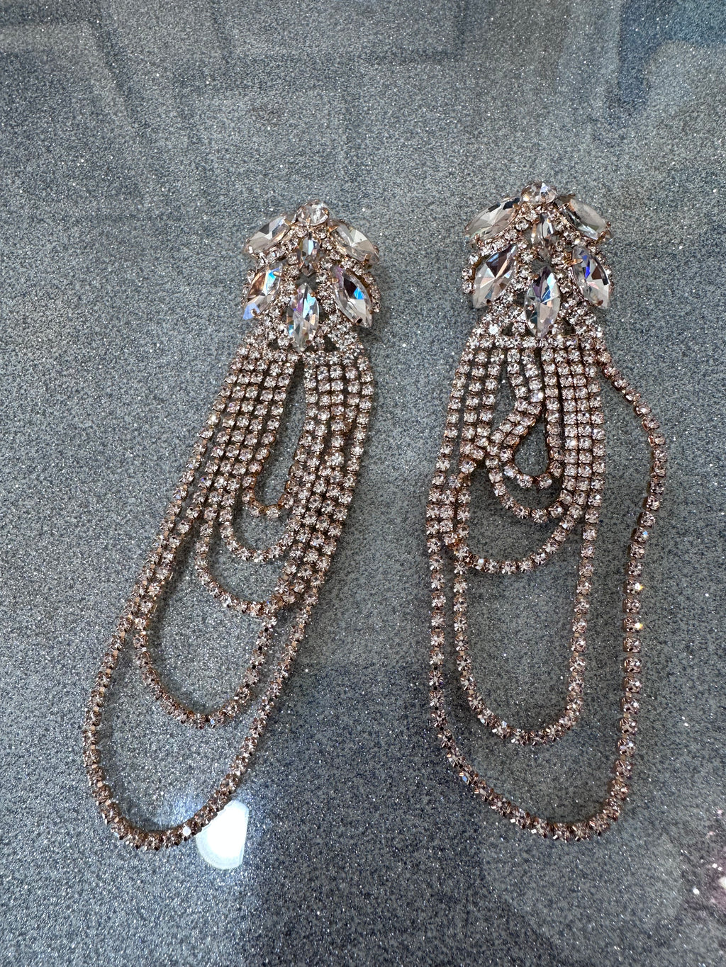 Long silver earrings