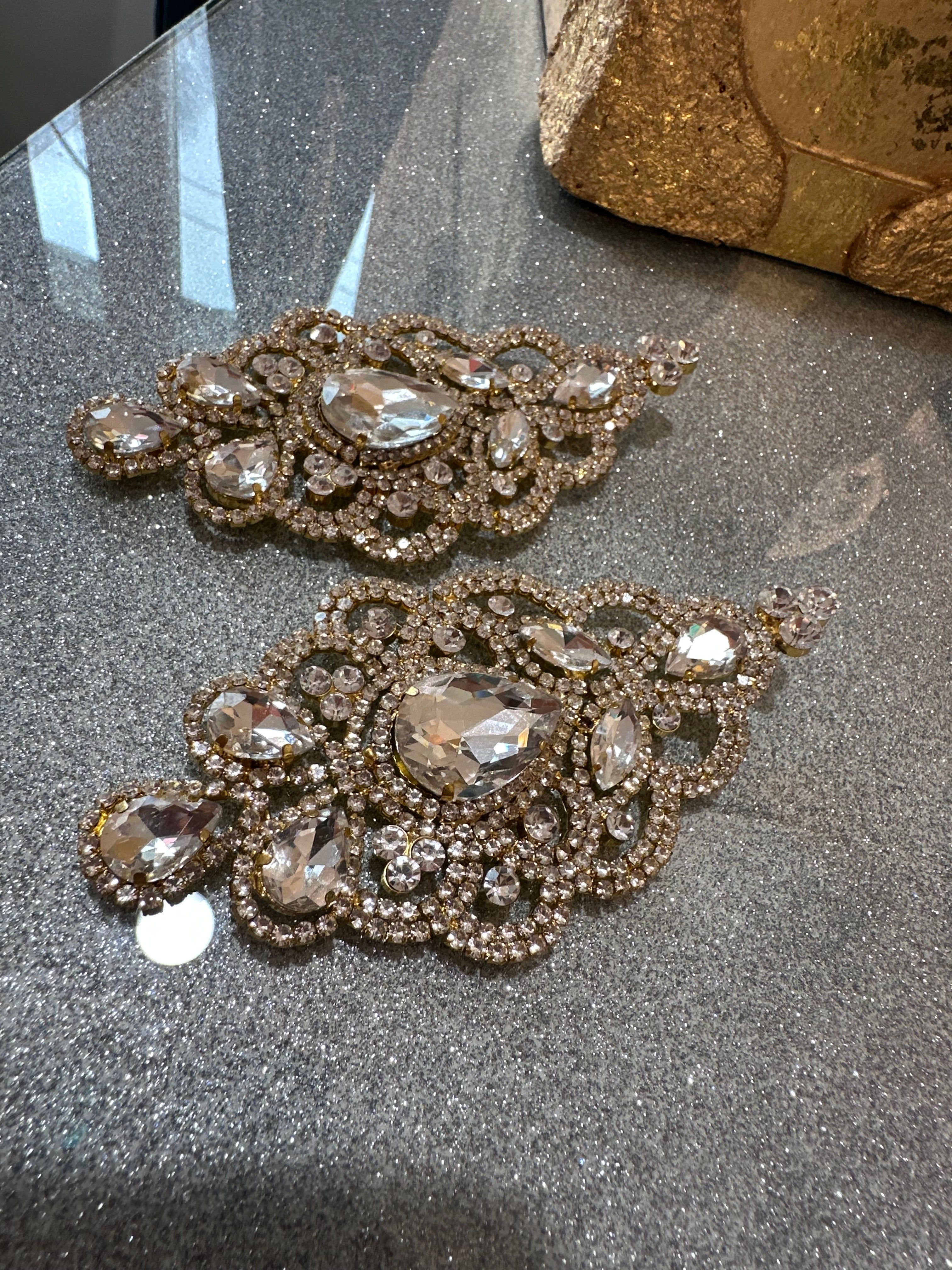 Silver large earrings