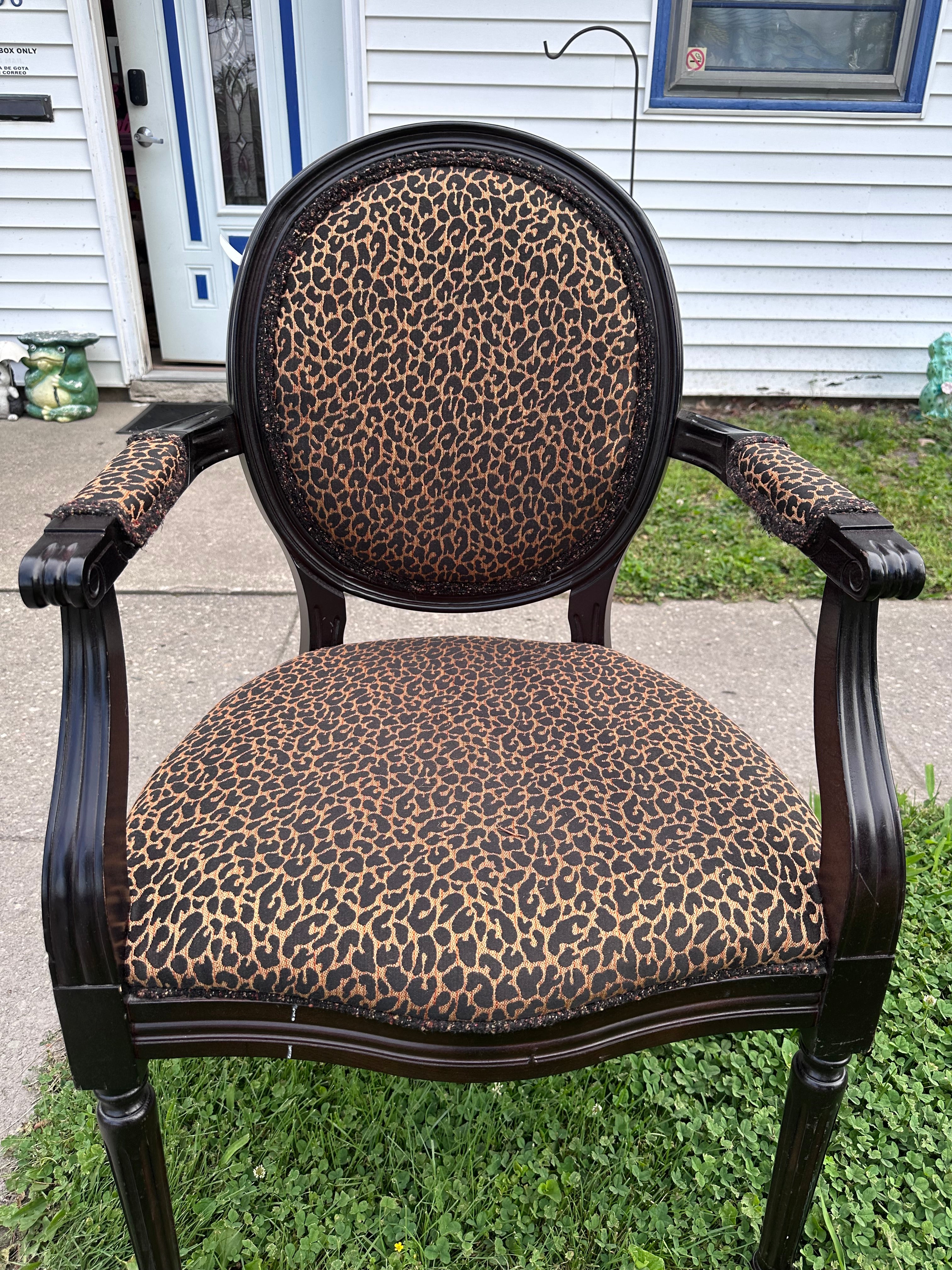 Leopard Print Chair ( In store pickup Only)