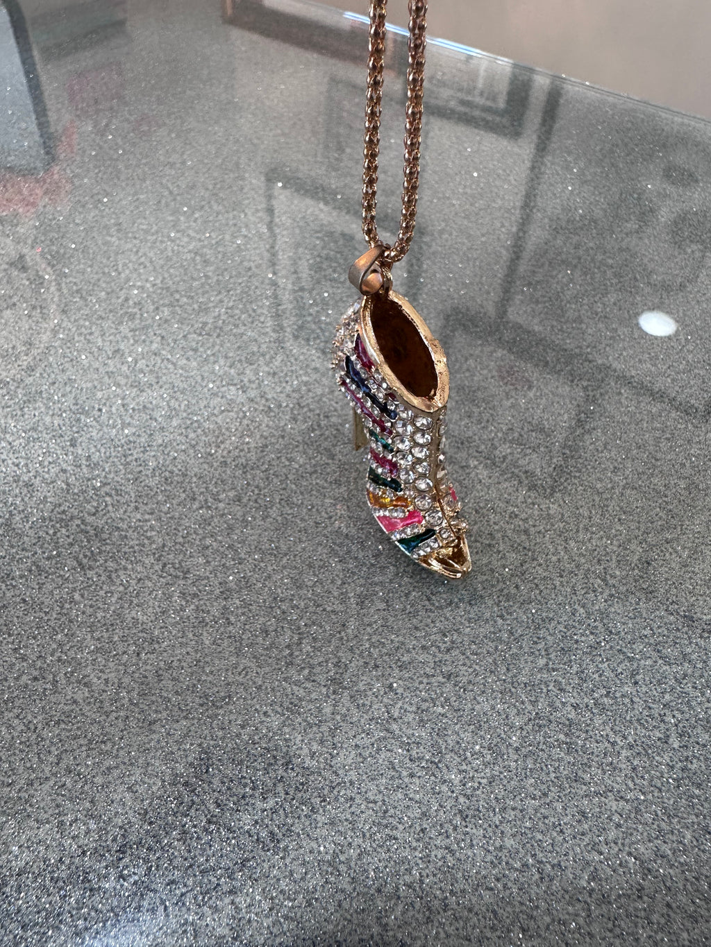 Betsy Johnson boot necklace