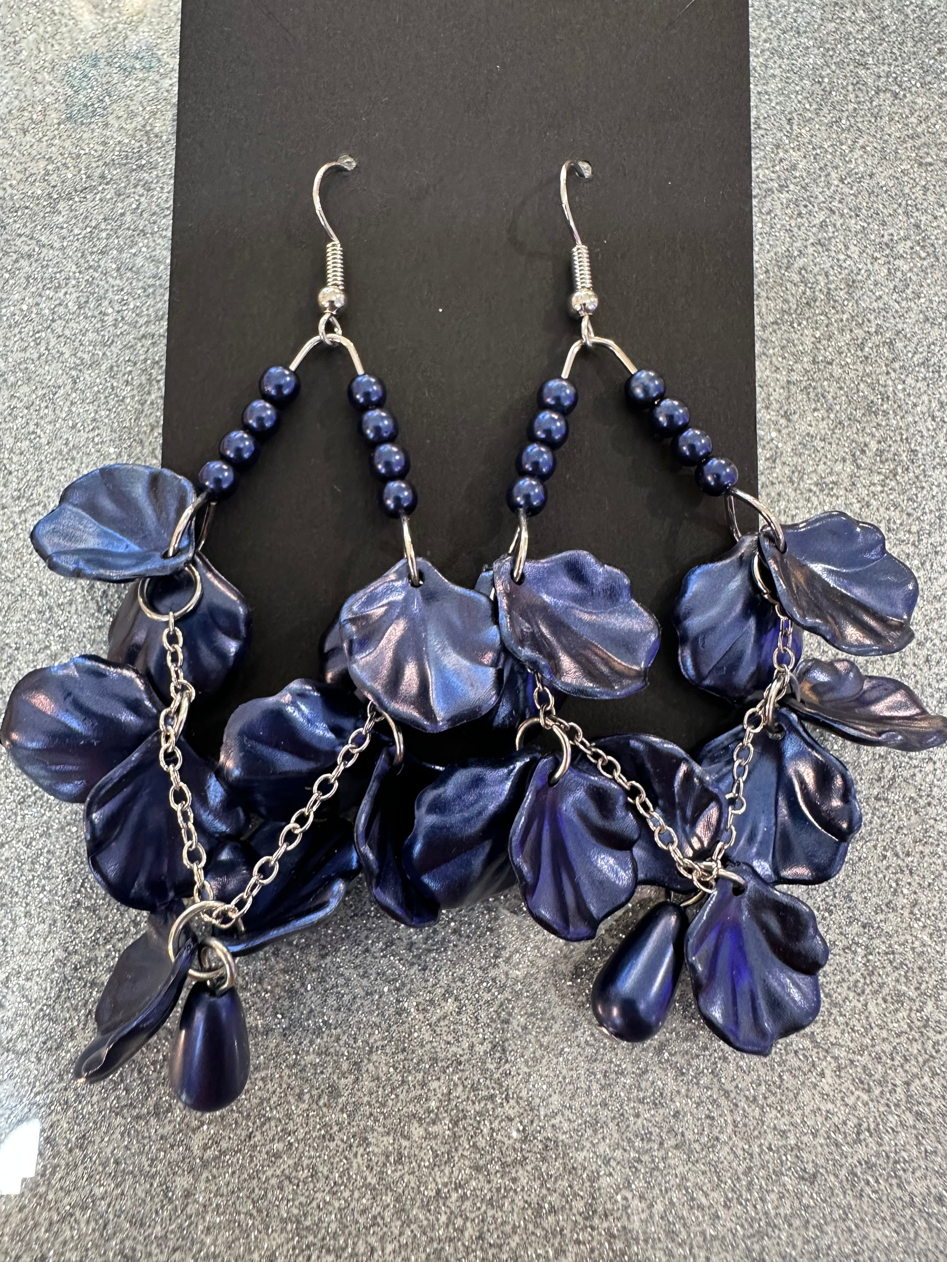 Blue flowers earrings