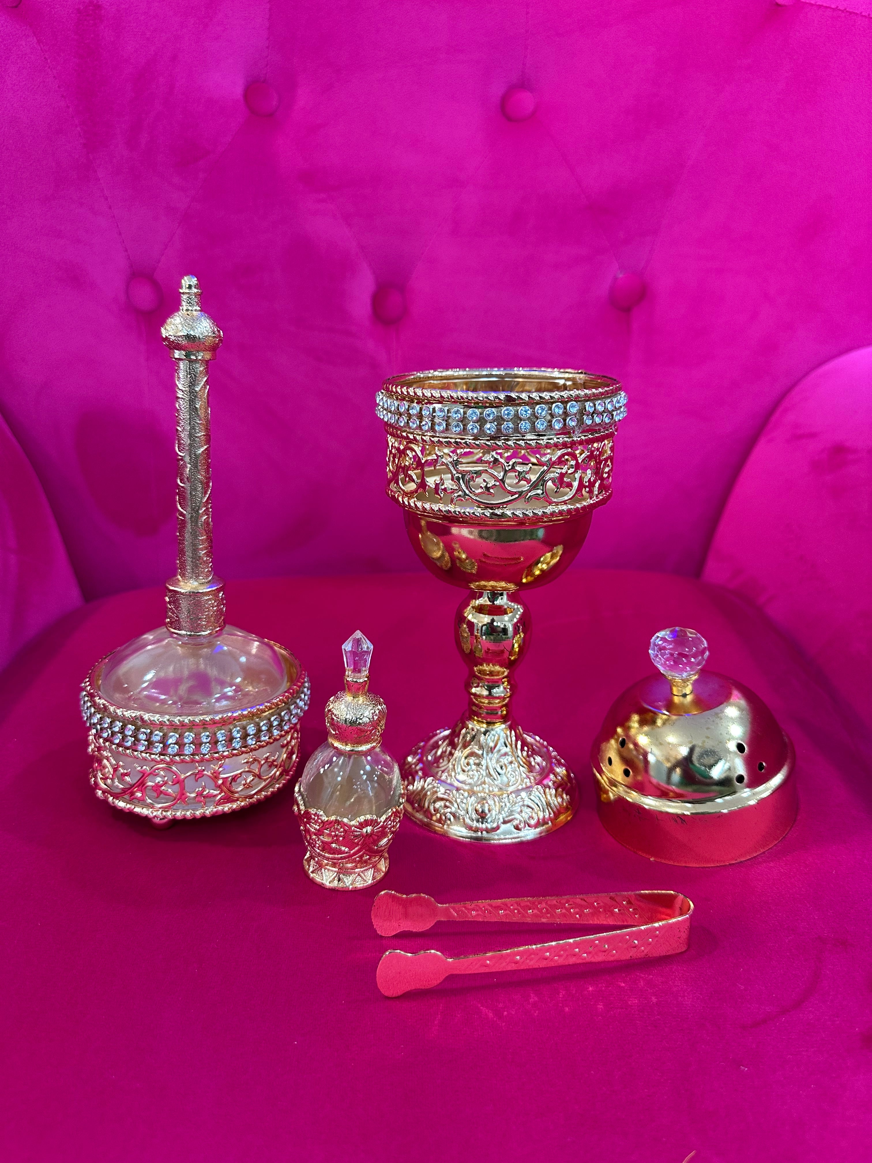 Incense burner with 5 piece set.