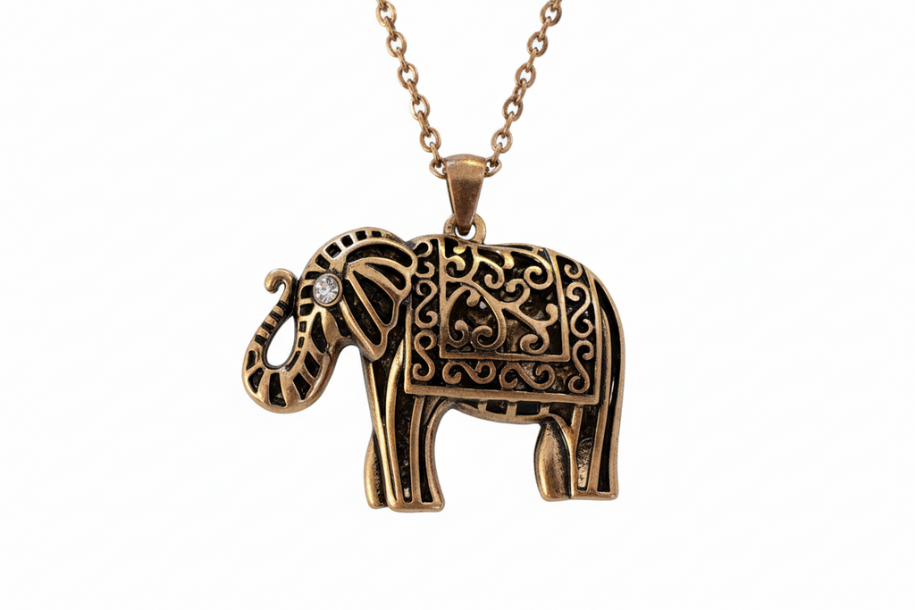 Elephant necklace with diamonds nice long chain