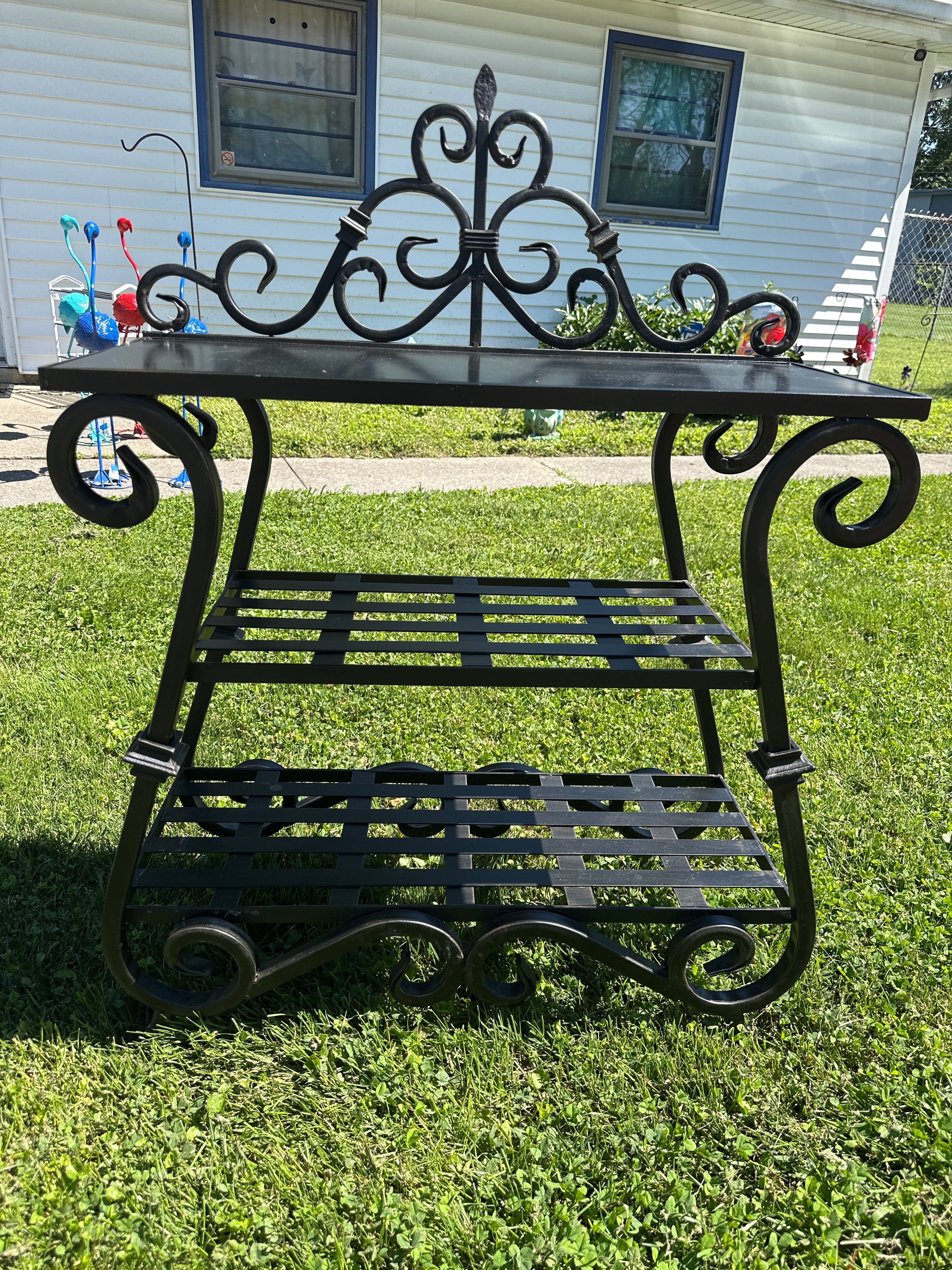 Wrought  iron baker’s rack / plant stand / display shelf( in store pick up)