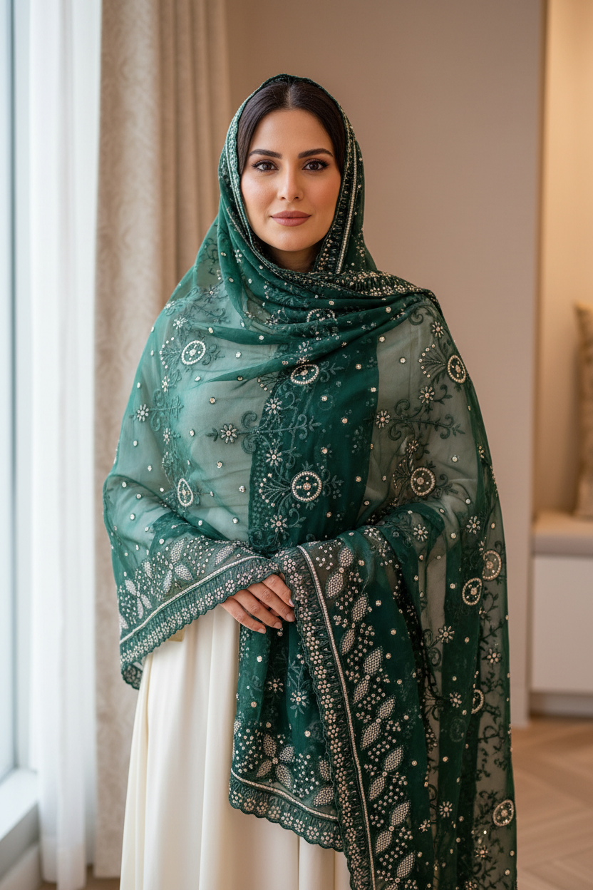 Hunter green Dubai scarf