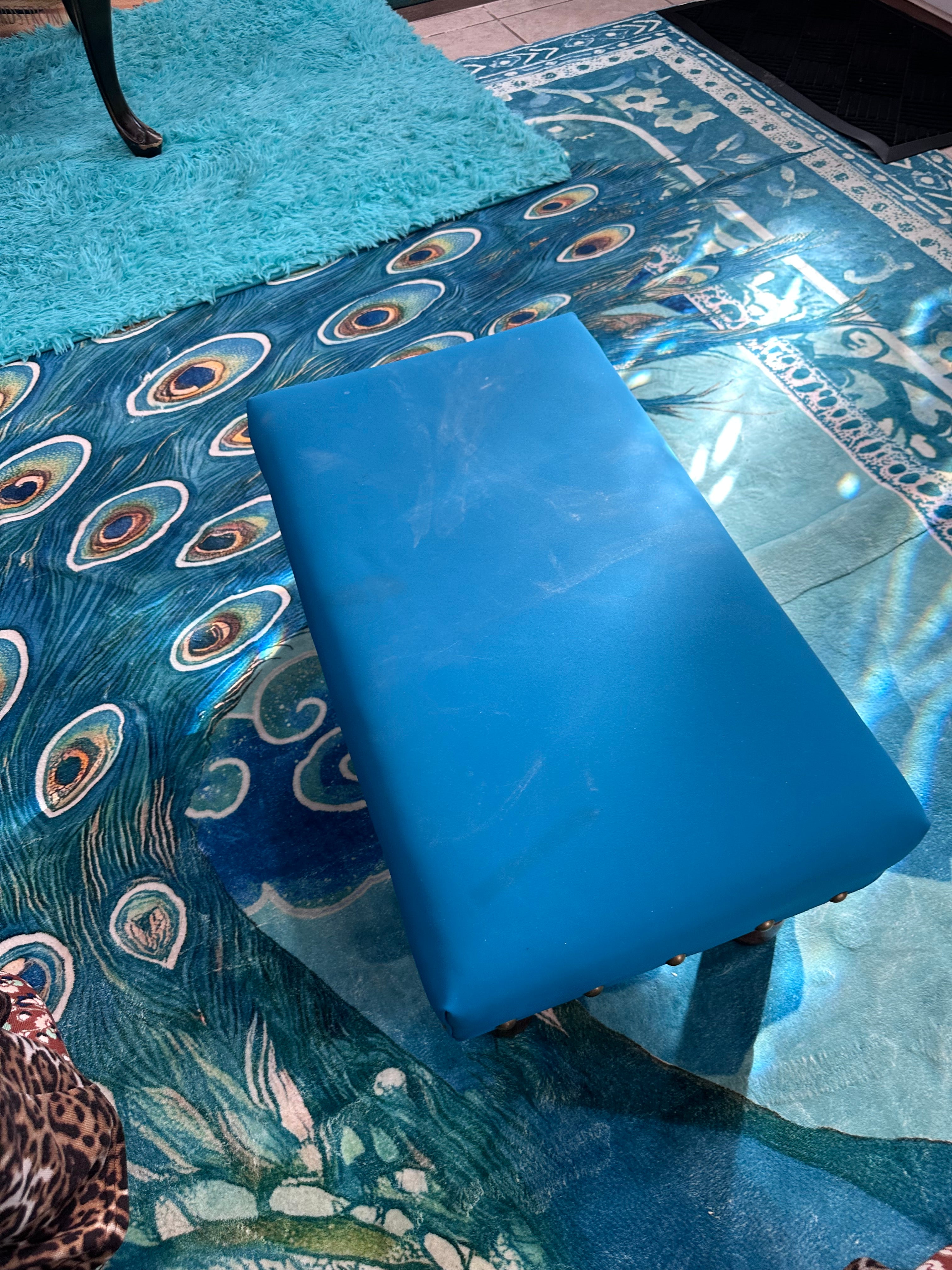 Turquoise stool/ottoman (in store pick up only)