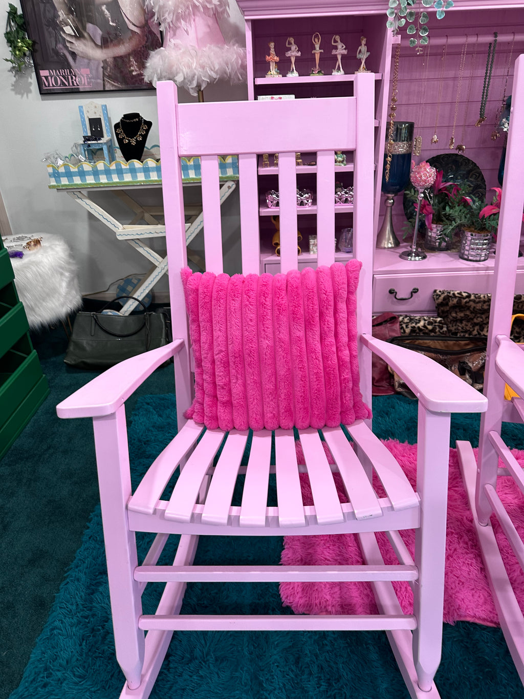 Adorable Pink Rockers with hot pink pillows sold as a set- in store pick up only now on sale… was $200