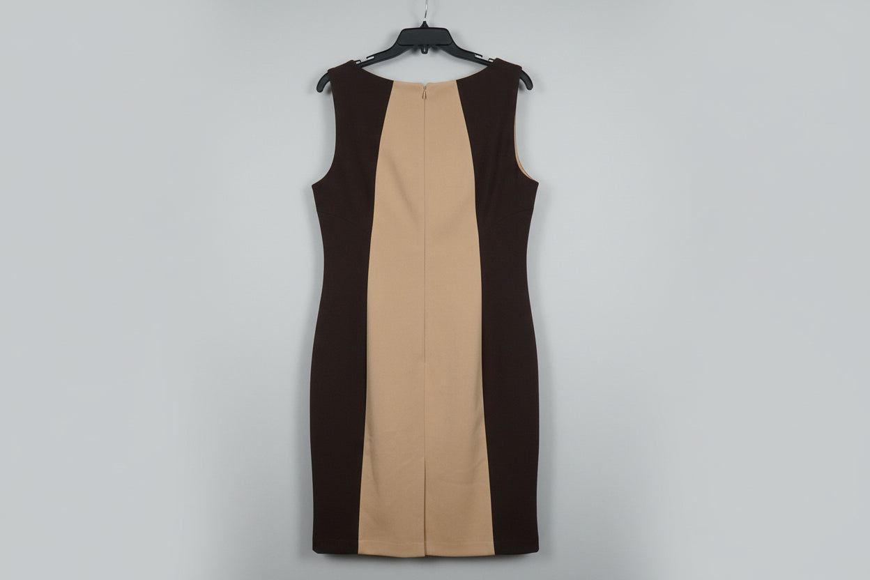 Brown and beige two tone Calvin Klein dress size 12