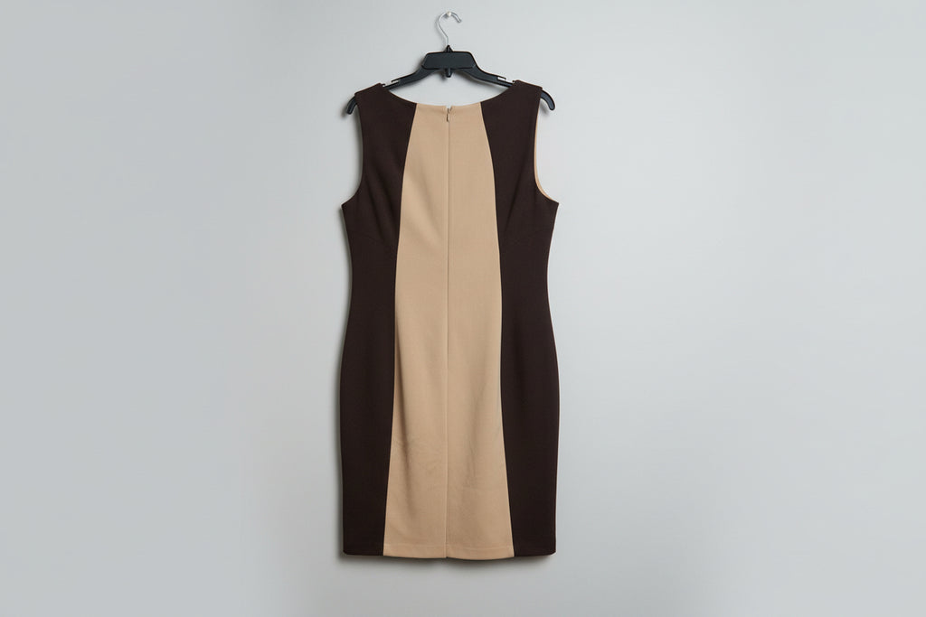 Brown and beige two tone Calvin Klein dress size 12