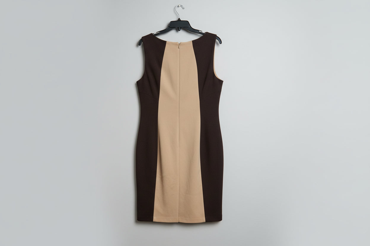Brown and beige two tone Calvin Klein dress size 12