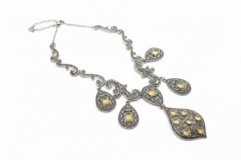 Vintage necklace with yellow