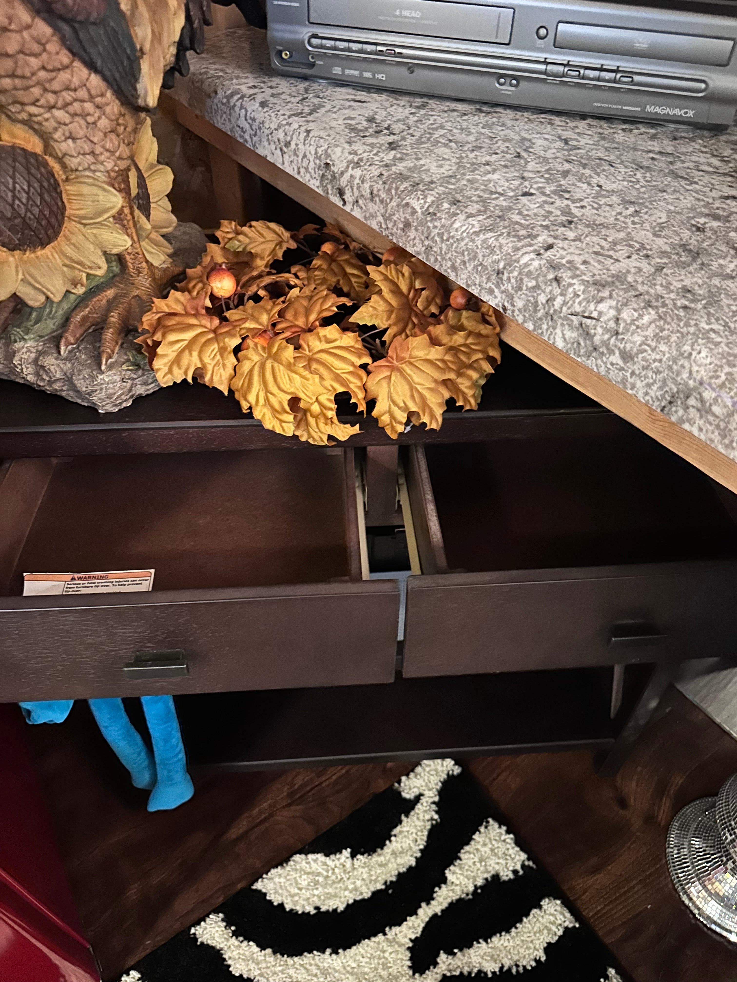 Brown Console stand with drawers- in store pick up only