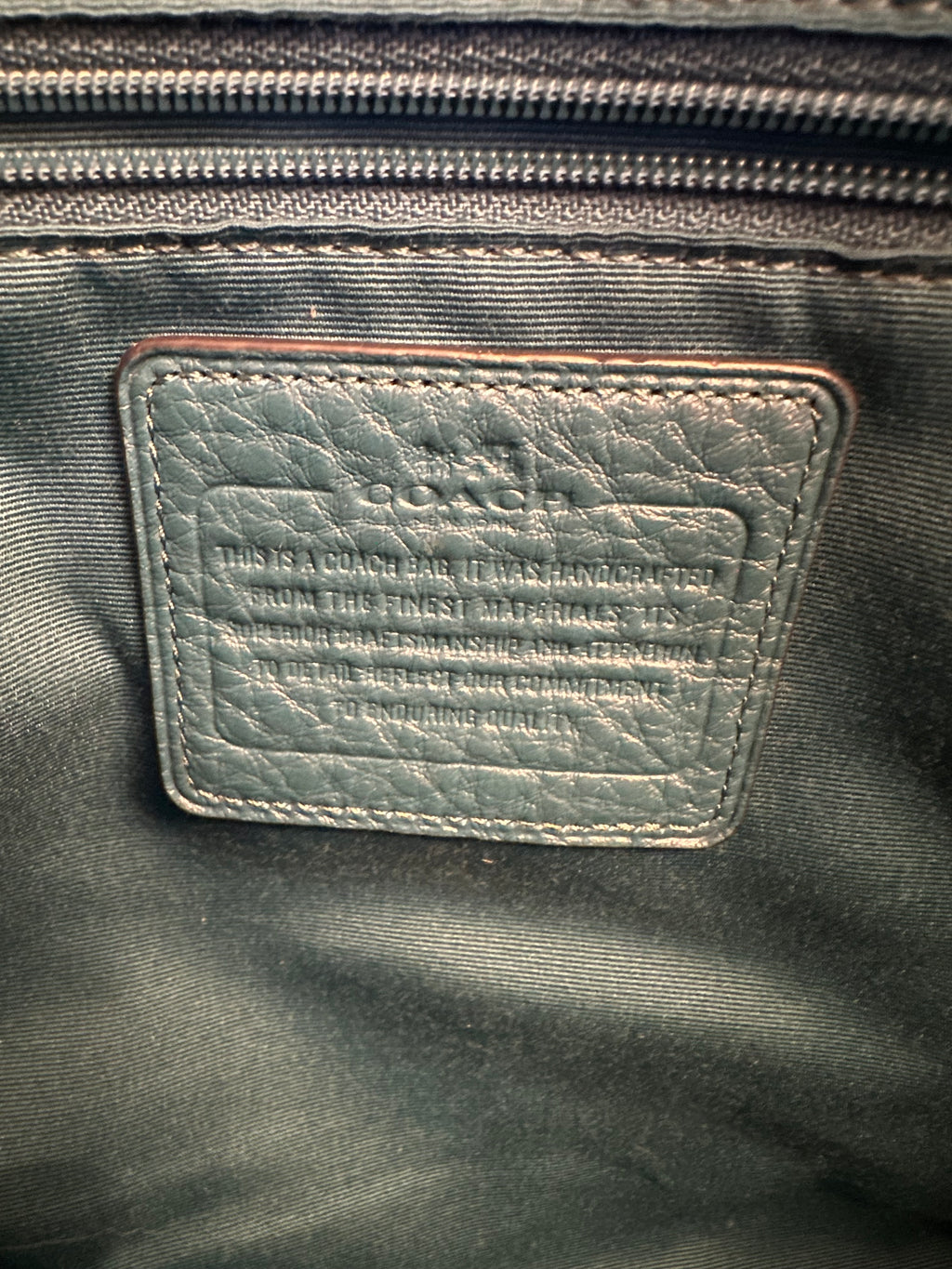 Teal Coach Bag ( some marks highlighted in pictures) excellent condition