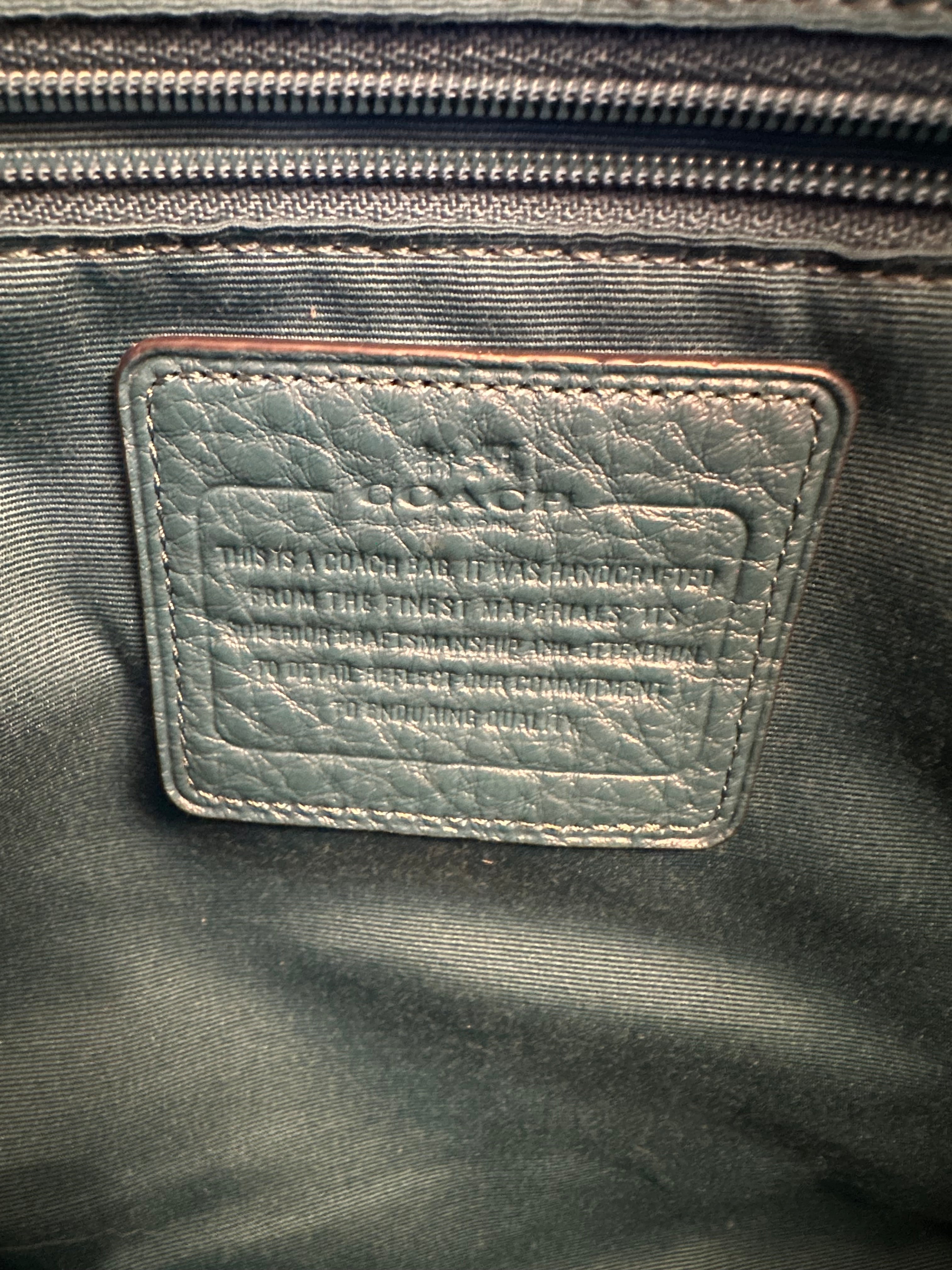 Teal Coach Bag ( some marks highlighted in pictures) excellent condition