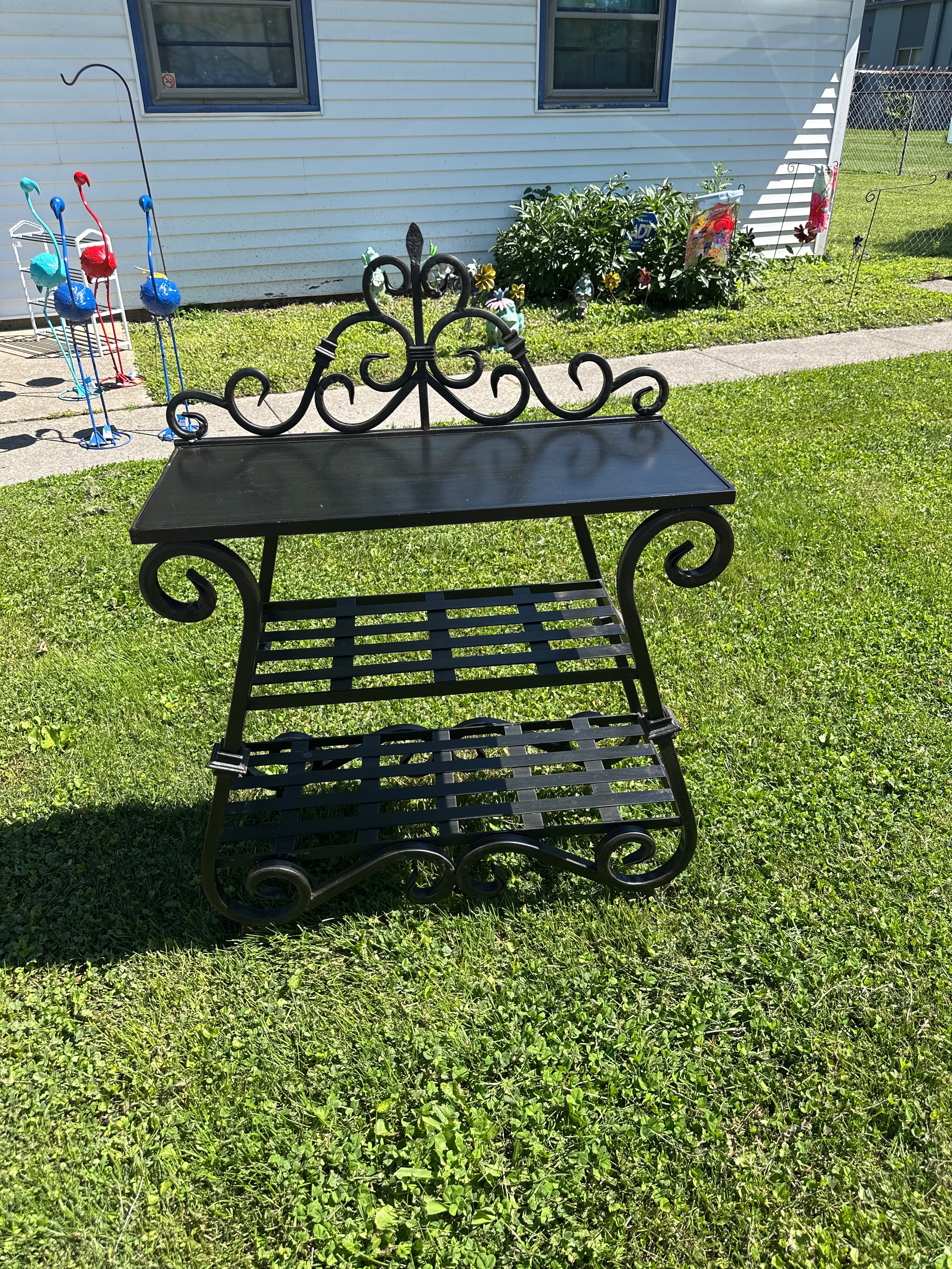 Wrought  iron baker’s rack / plant stand / display shelf( in store pick up)