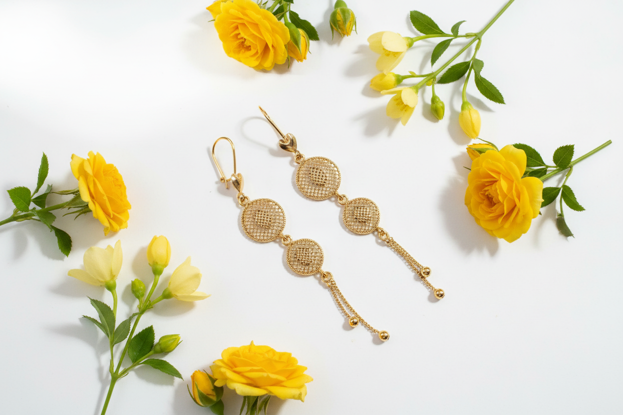 Gold earrings