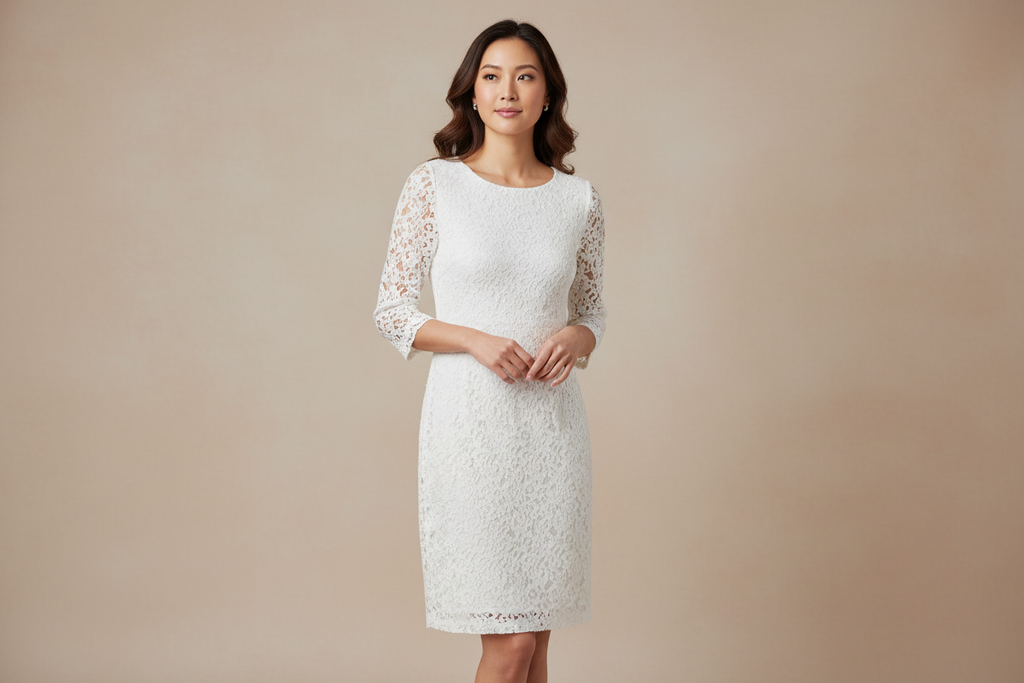 $25 white laced Kasper dress