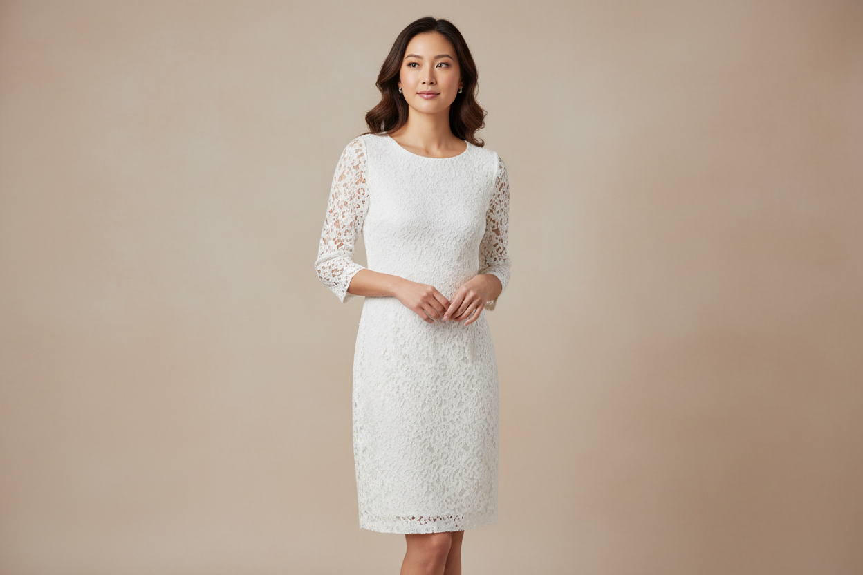 $25 white laced Kasper dress