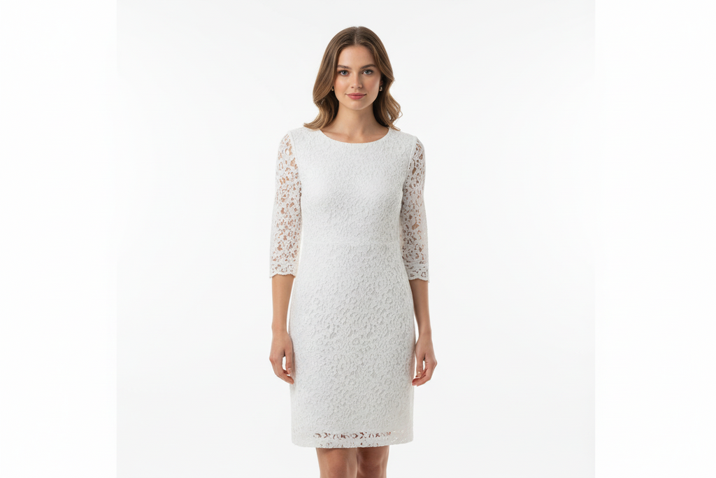$25 white laced Kasper dress