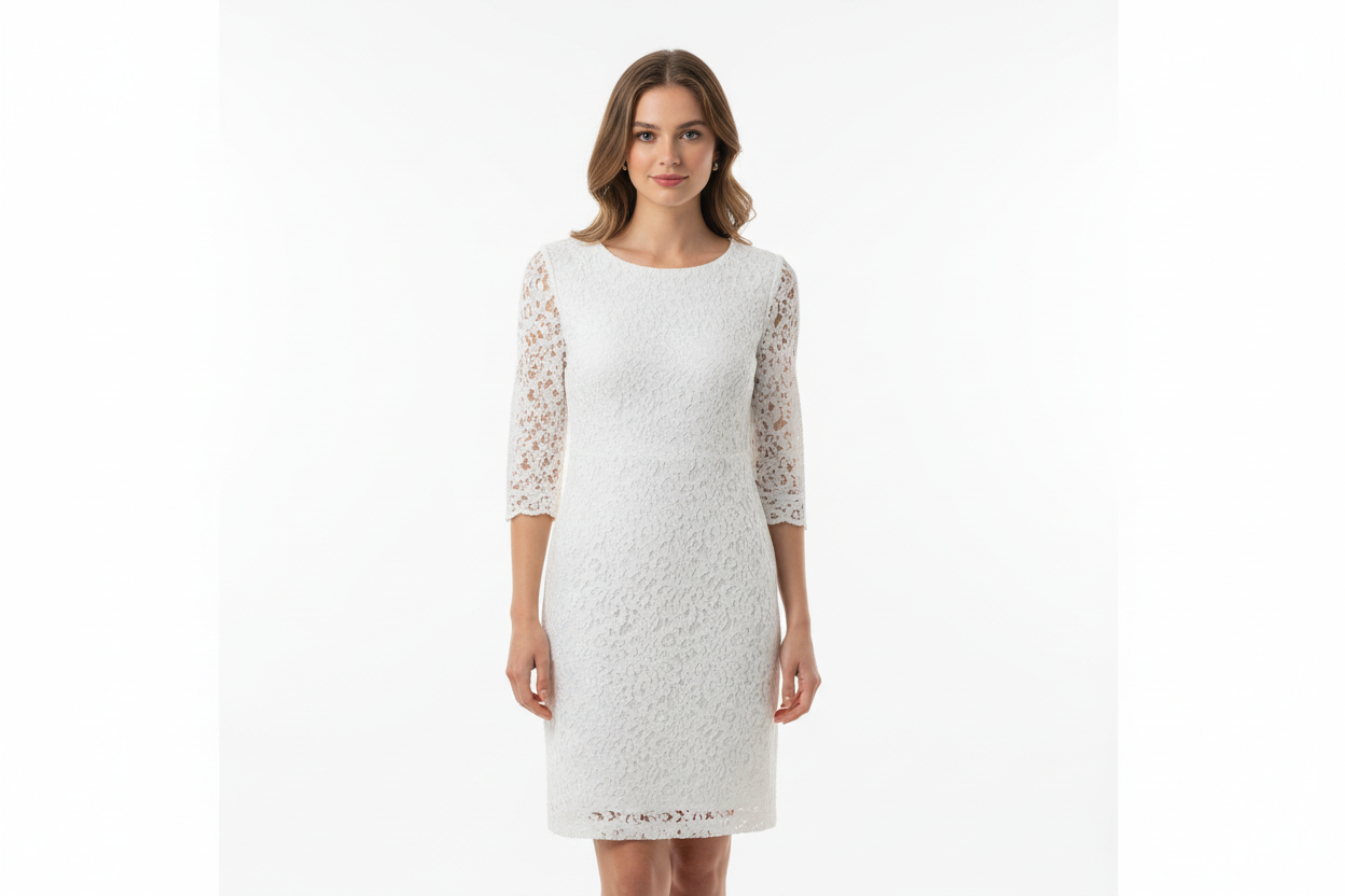 $25 white laced Kasper dress