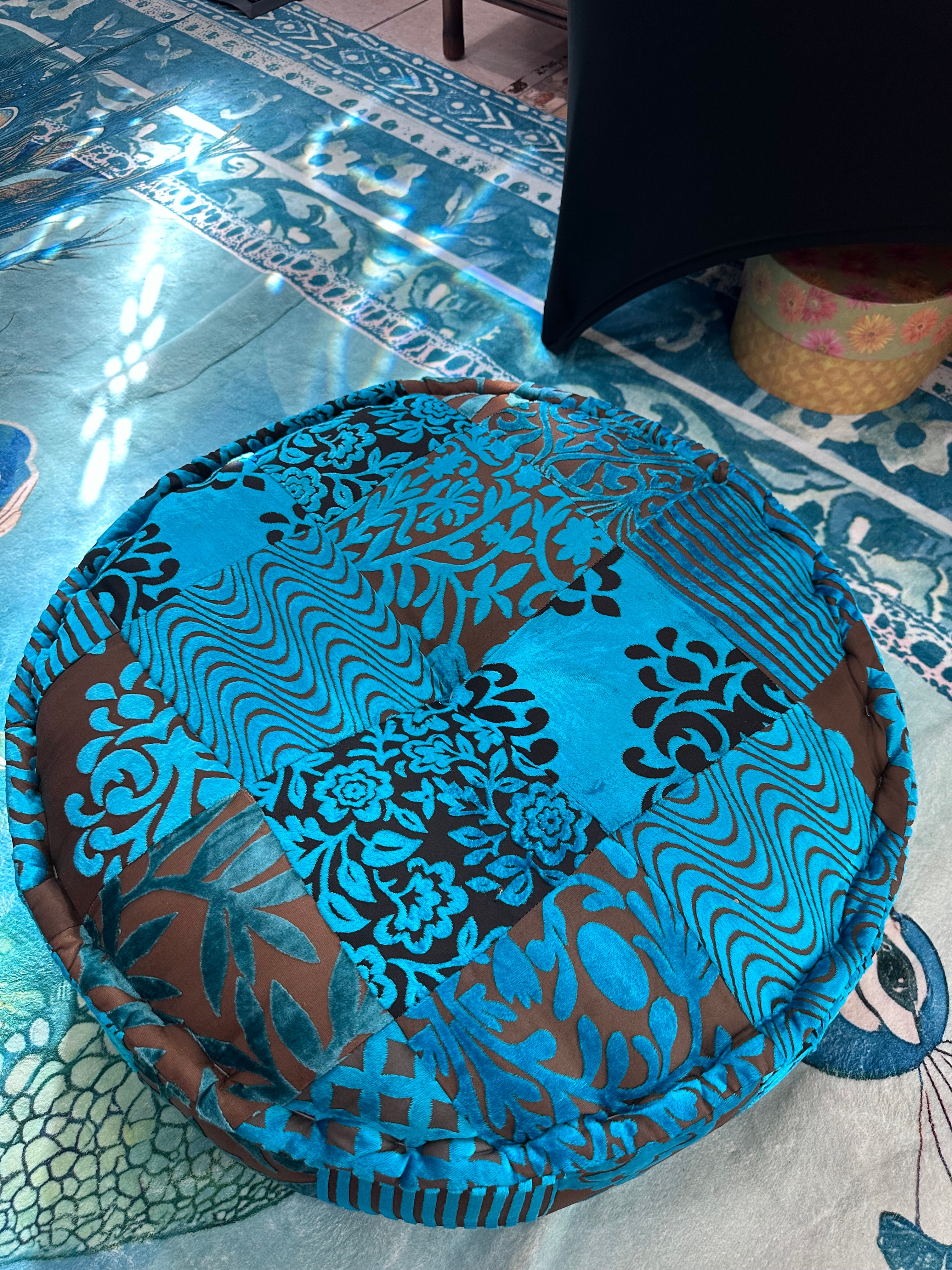 Beautiful combination of turquoise and brown decorative pillow ( in store pick up only)