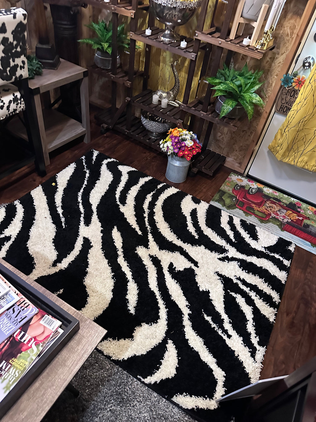 Zebra rugs (2) sold as set $40- in store pick up only