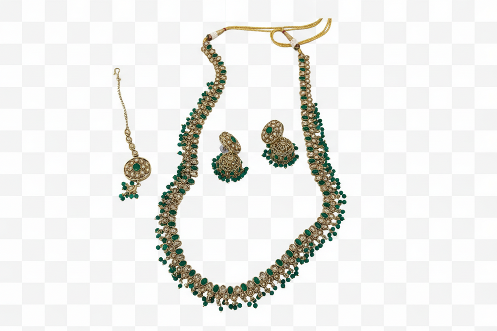 Indian style necklace set one missing stone