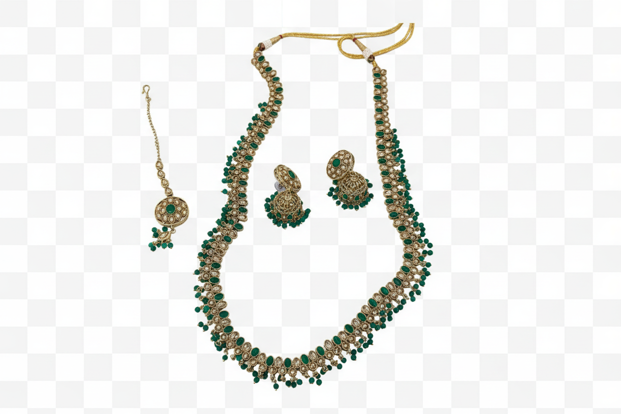 Indian style necklace set one missing stone