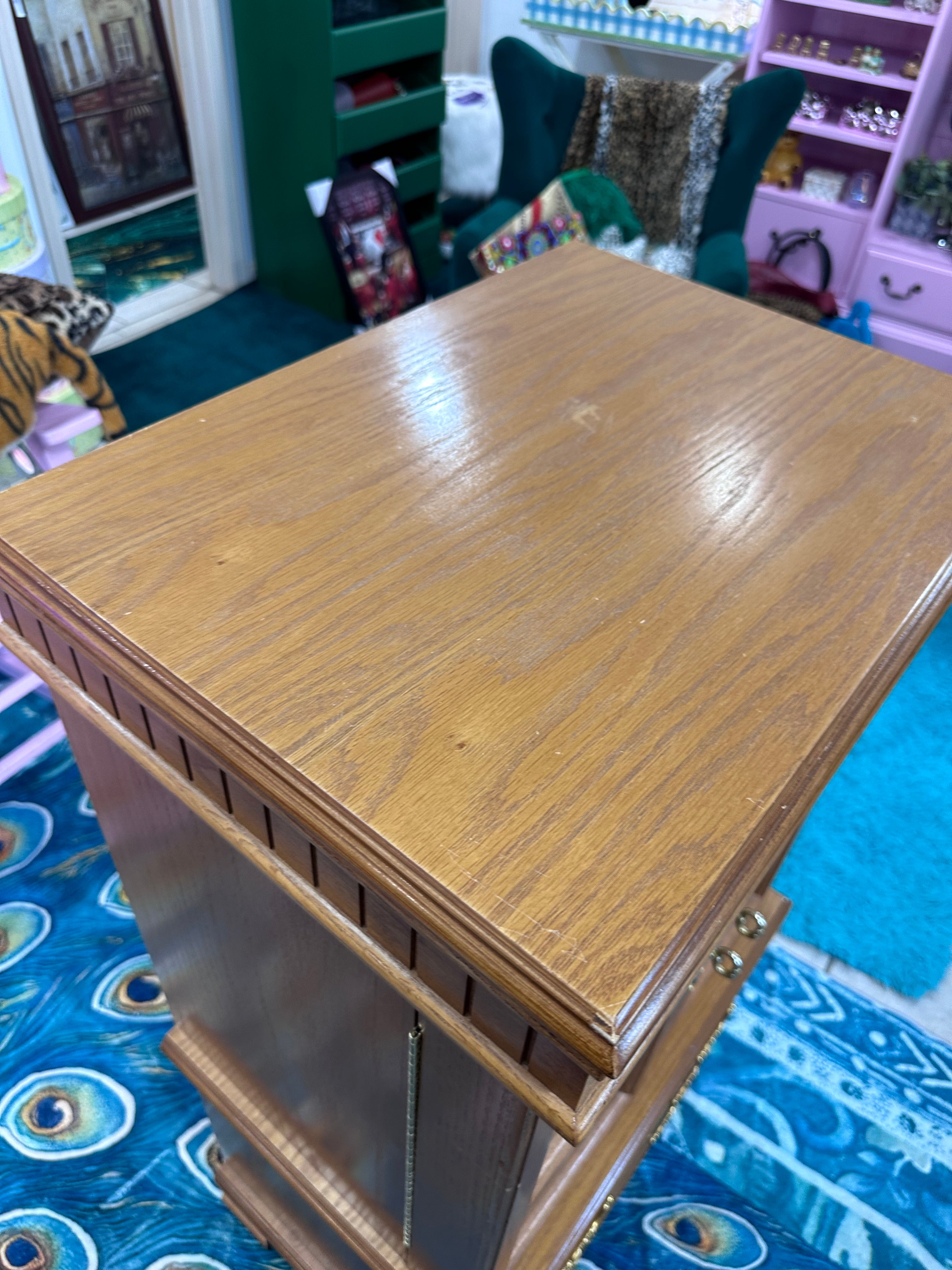 Standing wooden jewelry armoire cabinet (in store pickup only)