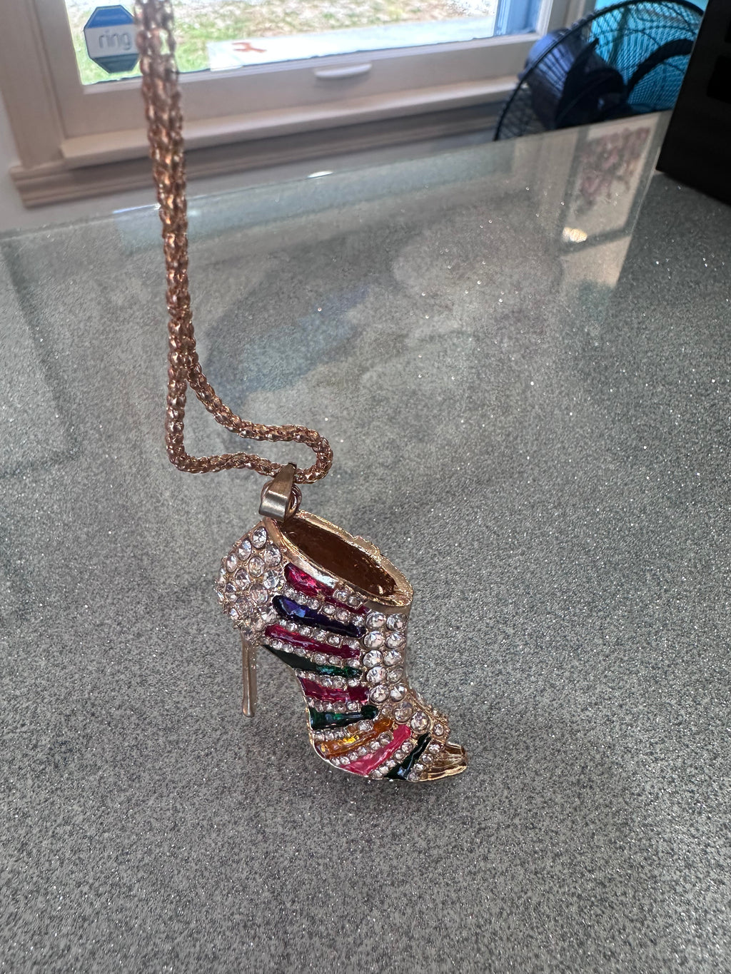 Betsy Johnson boot necklace