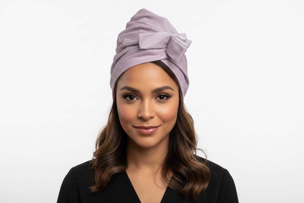 Glittered pink head wrap