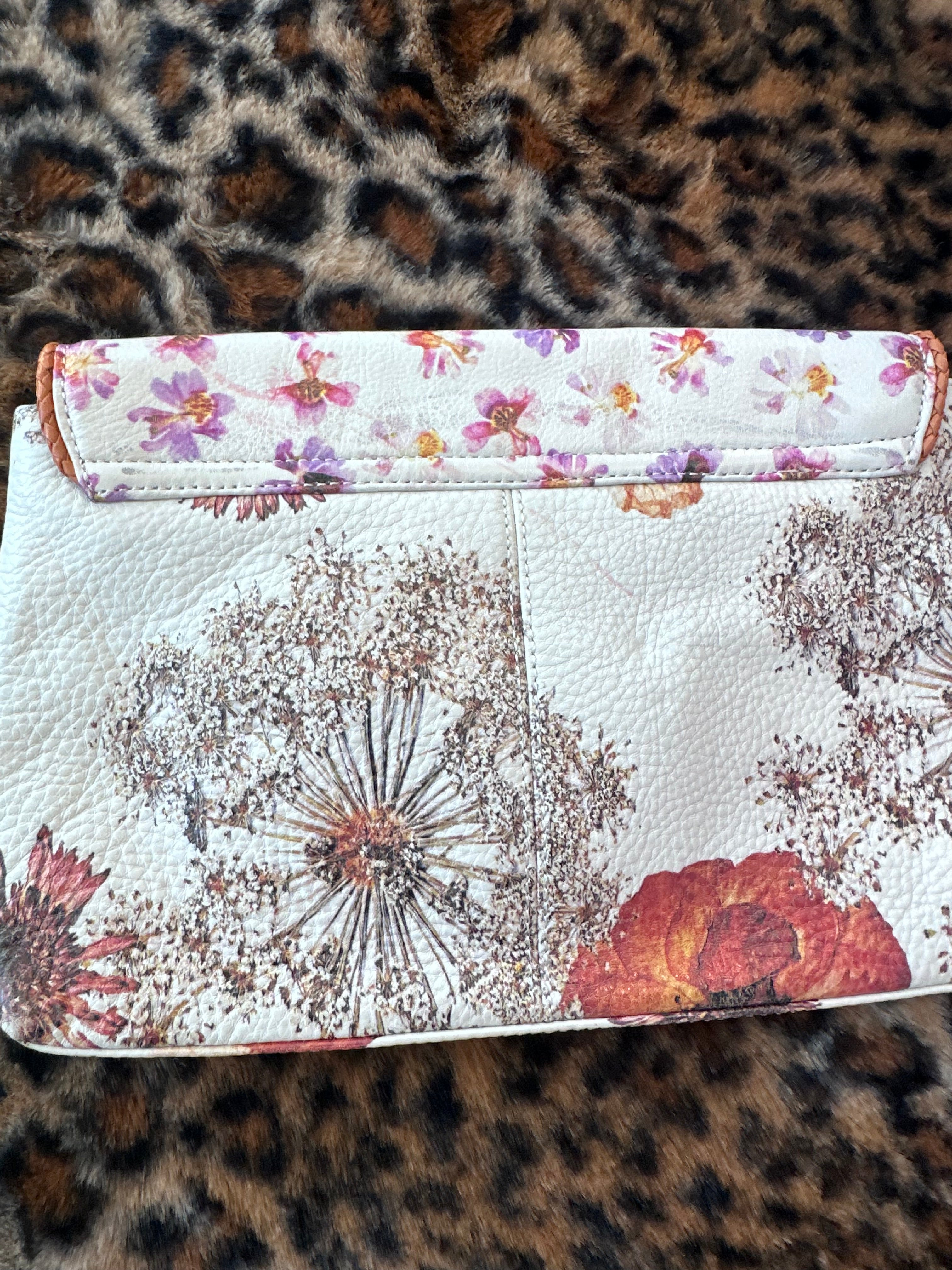 Leather clutch bag