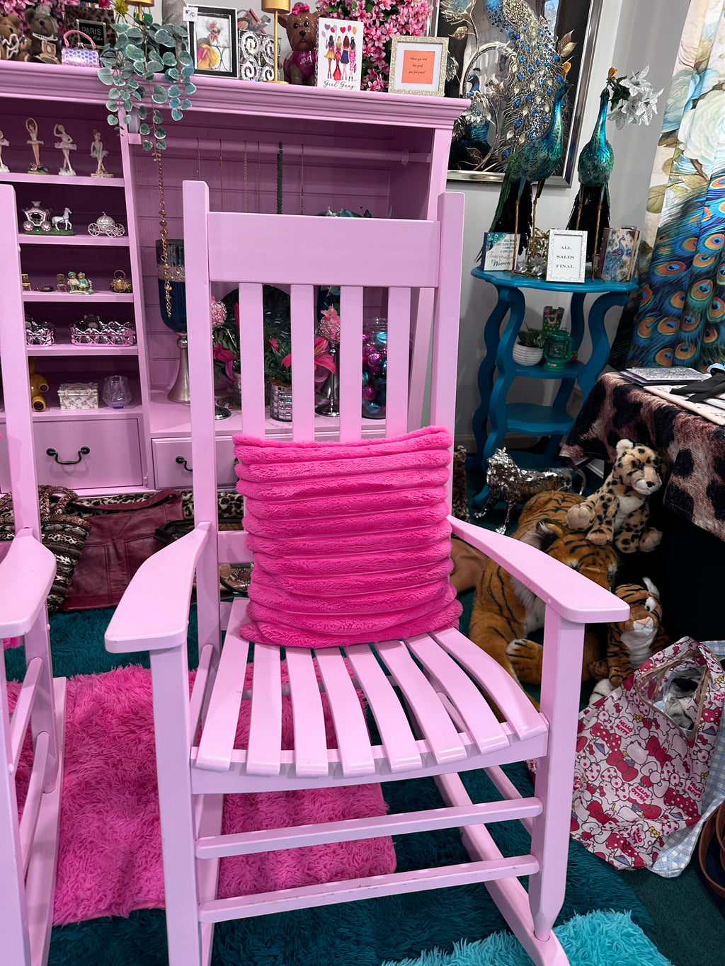 Adorable Pink Rockers with hot pink pillows sold as a set- in store pick up only now on sale… was $200