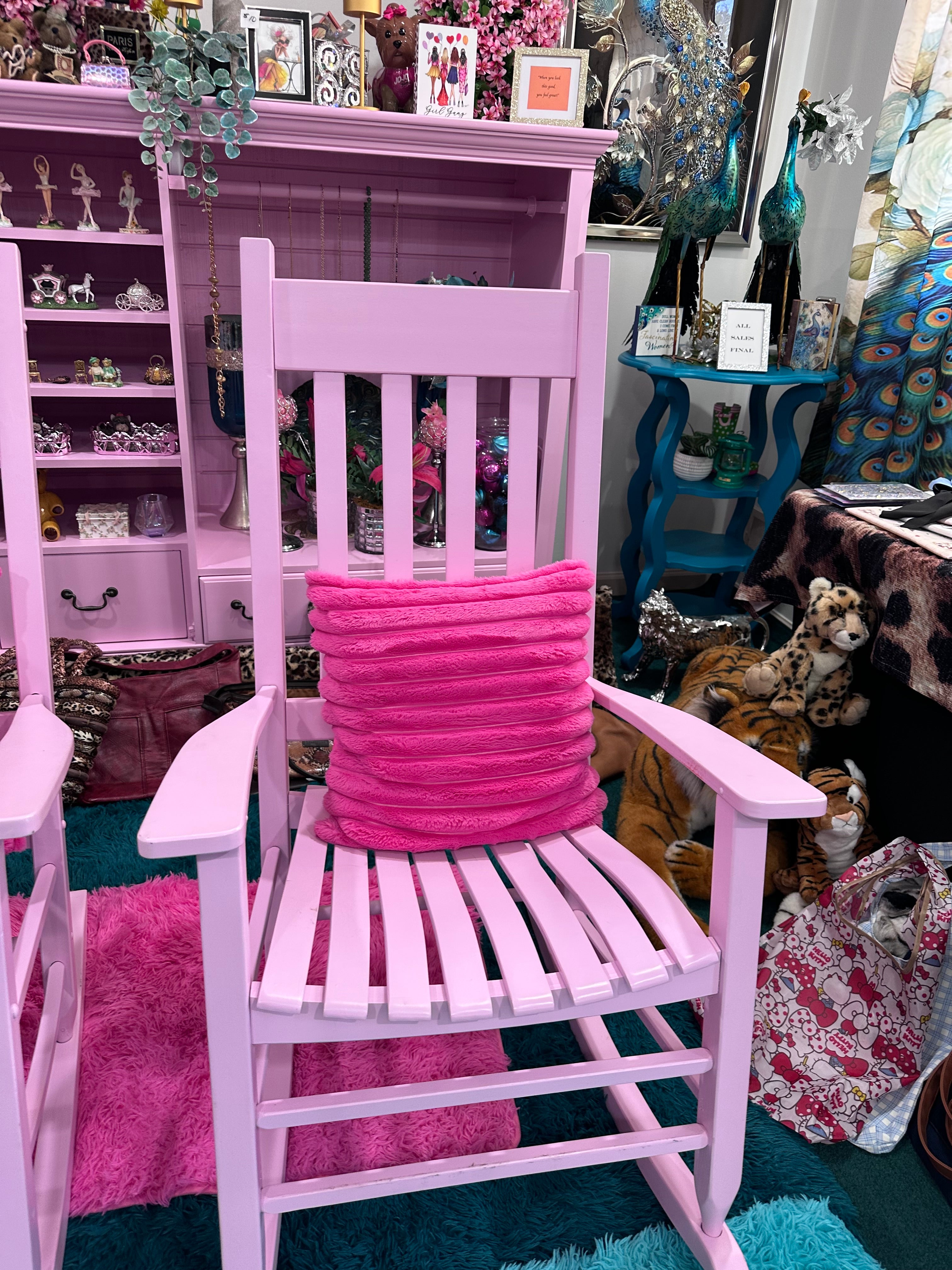 Adorable Pink Rockers with hot pink pillows sold as a set- in store pick up only now on sale… was $200