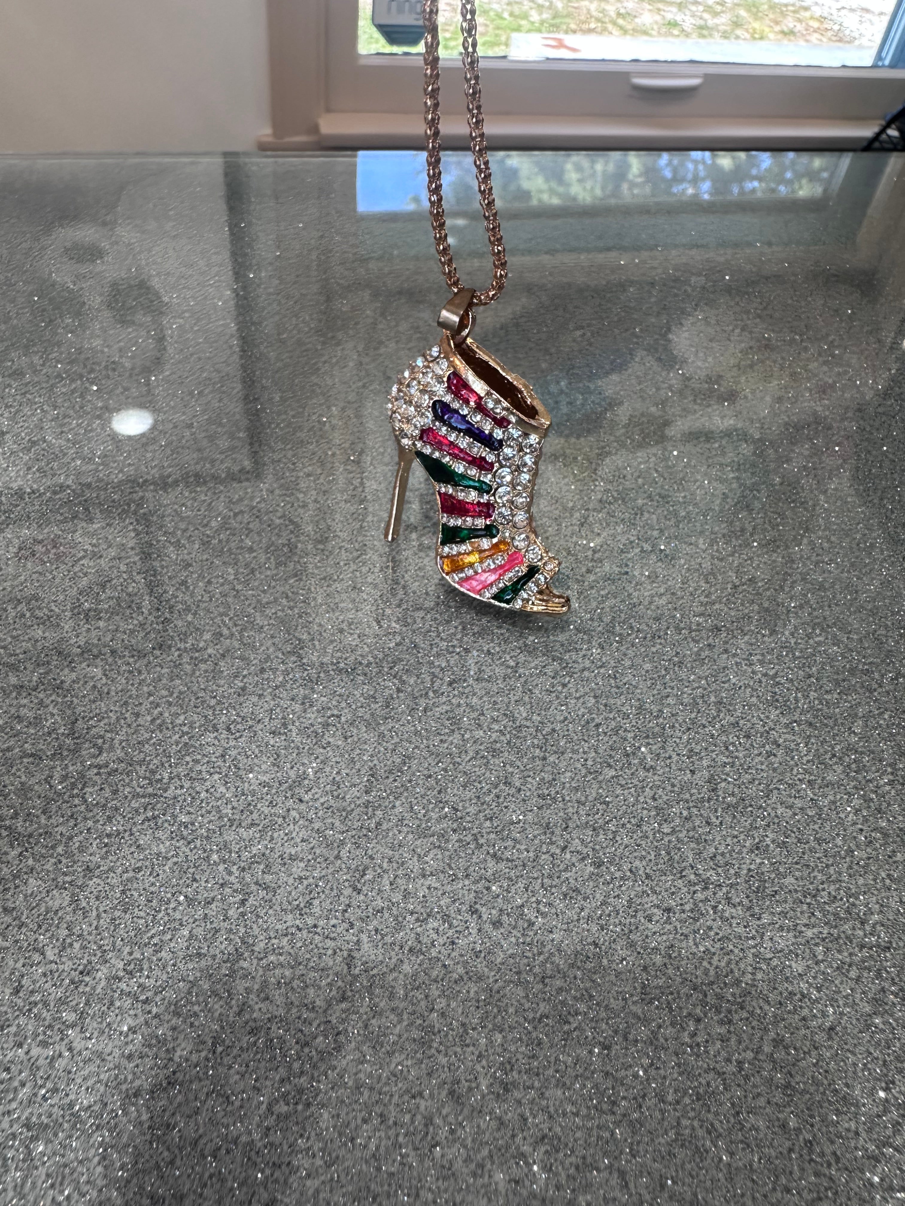 Betsy Johnson boot necklace