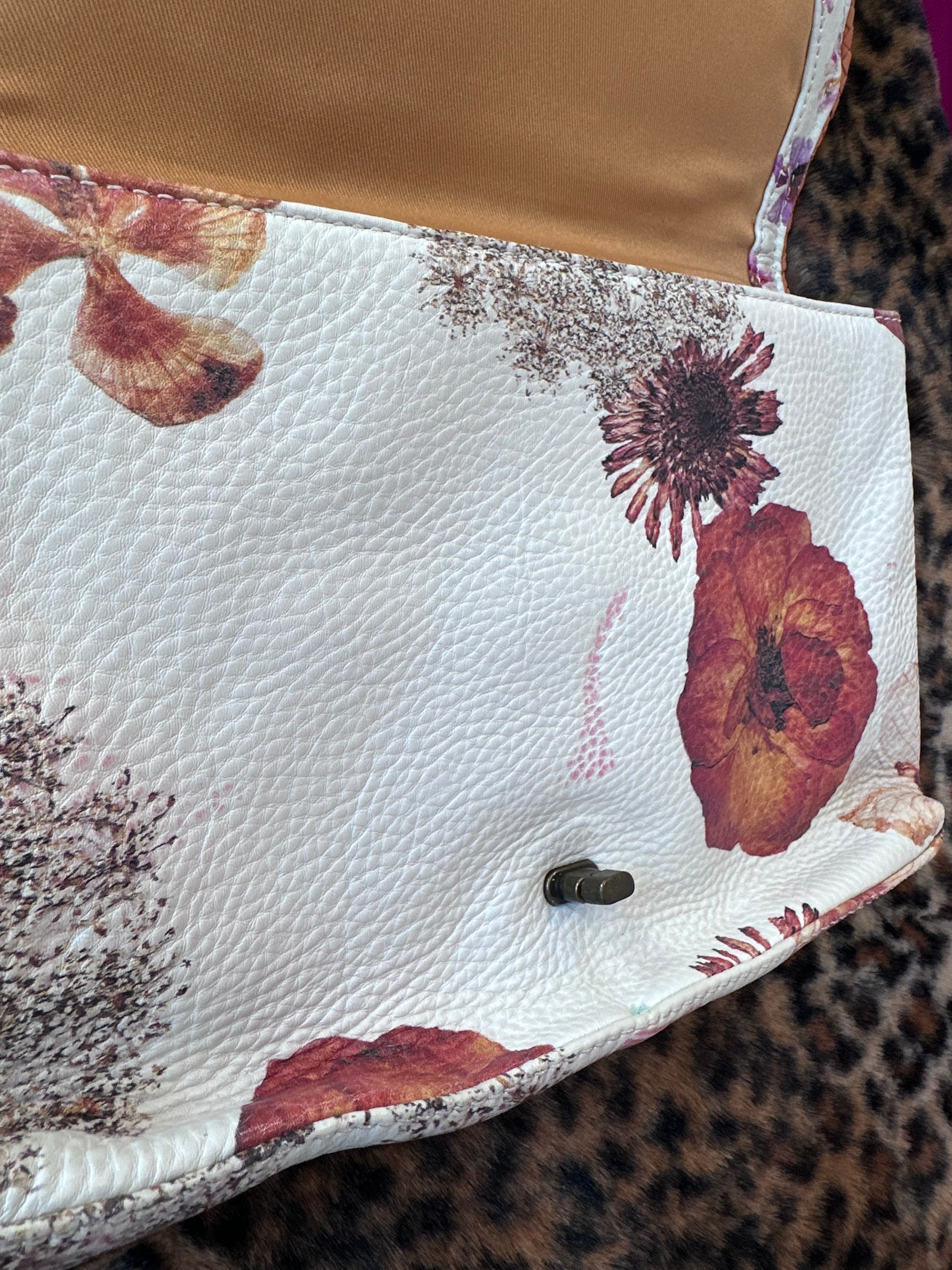 Leather clutch bag