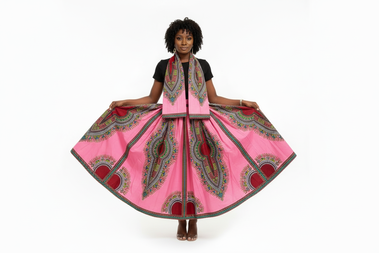 Pink Nigerian skirt size xl (free size)
