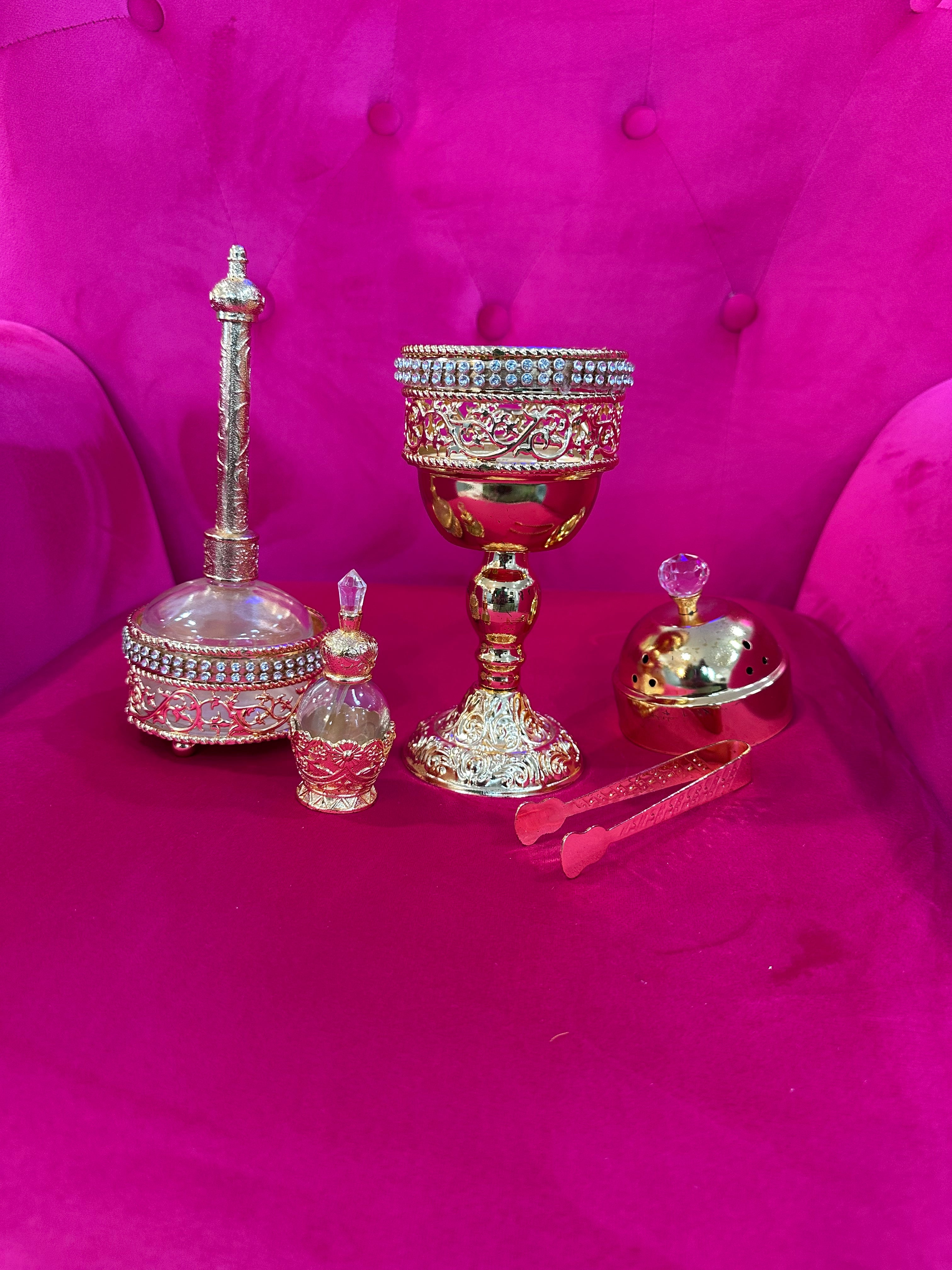 Incense burner with 5 piece set.