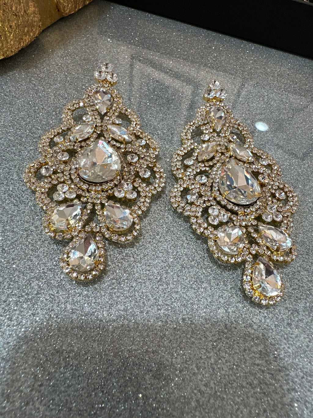 Silver large earrings