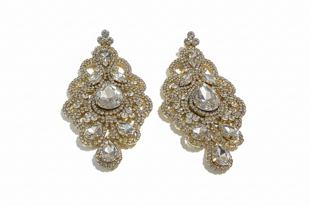 Silver large earrings