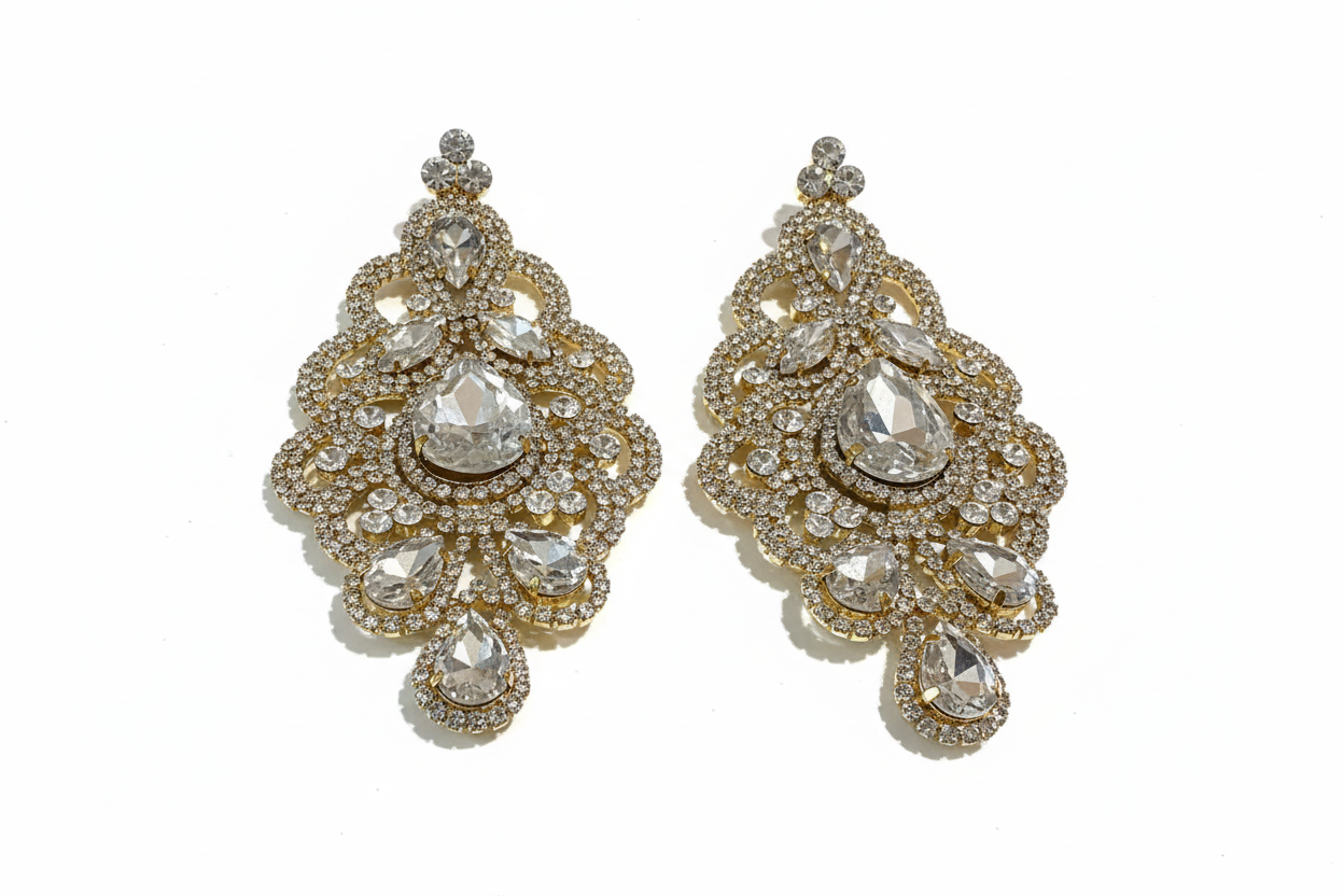 Silver large earrings
