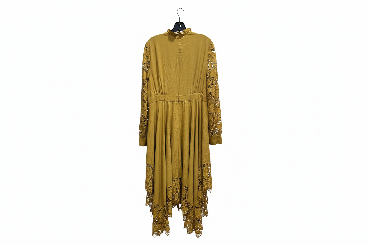 Size 2 XL Gold Dress with lace. (New)