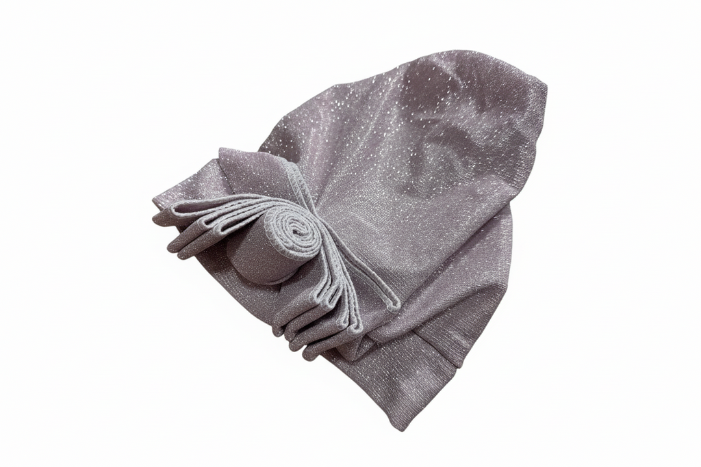 Glittered pink head wrap
