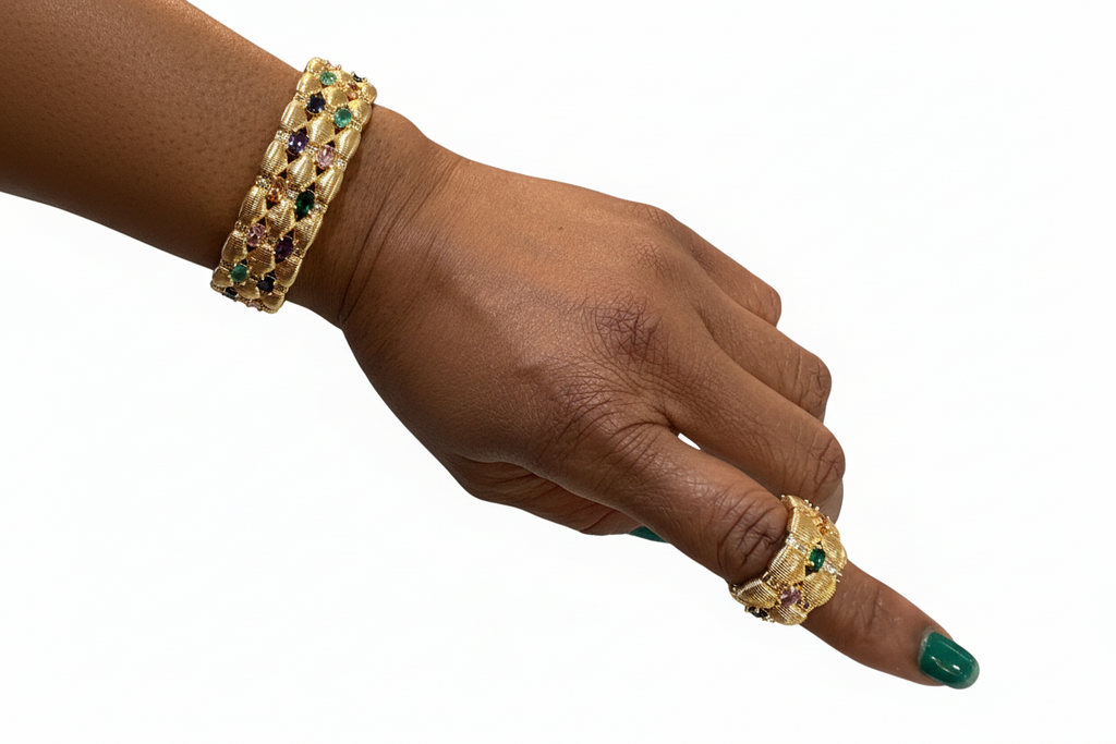 Gold combo ring and bracelet